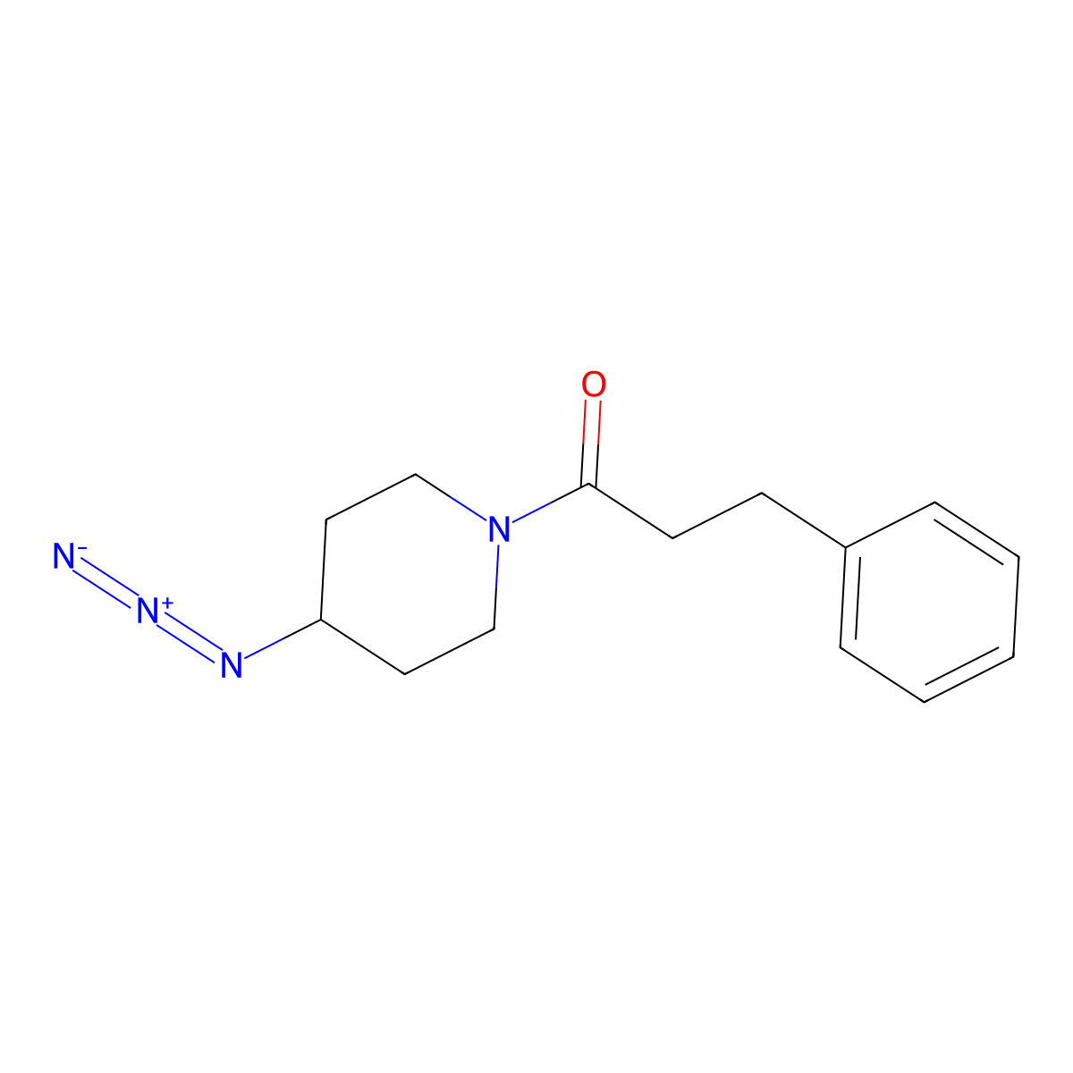 1-(4-Azidopiperidin-1-yl)-3-phenylpropan-1-one molecular structure, CAS 3054555-60-8
