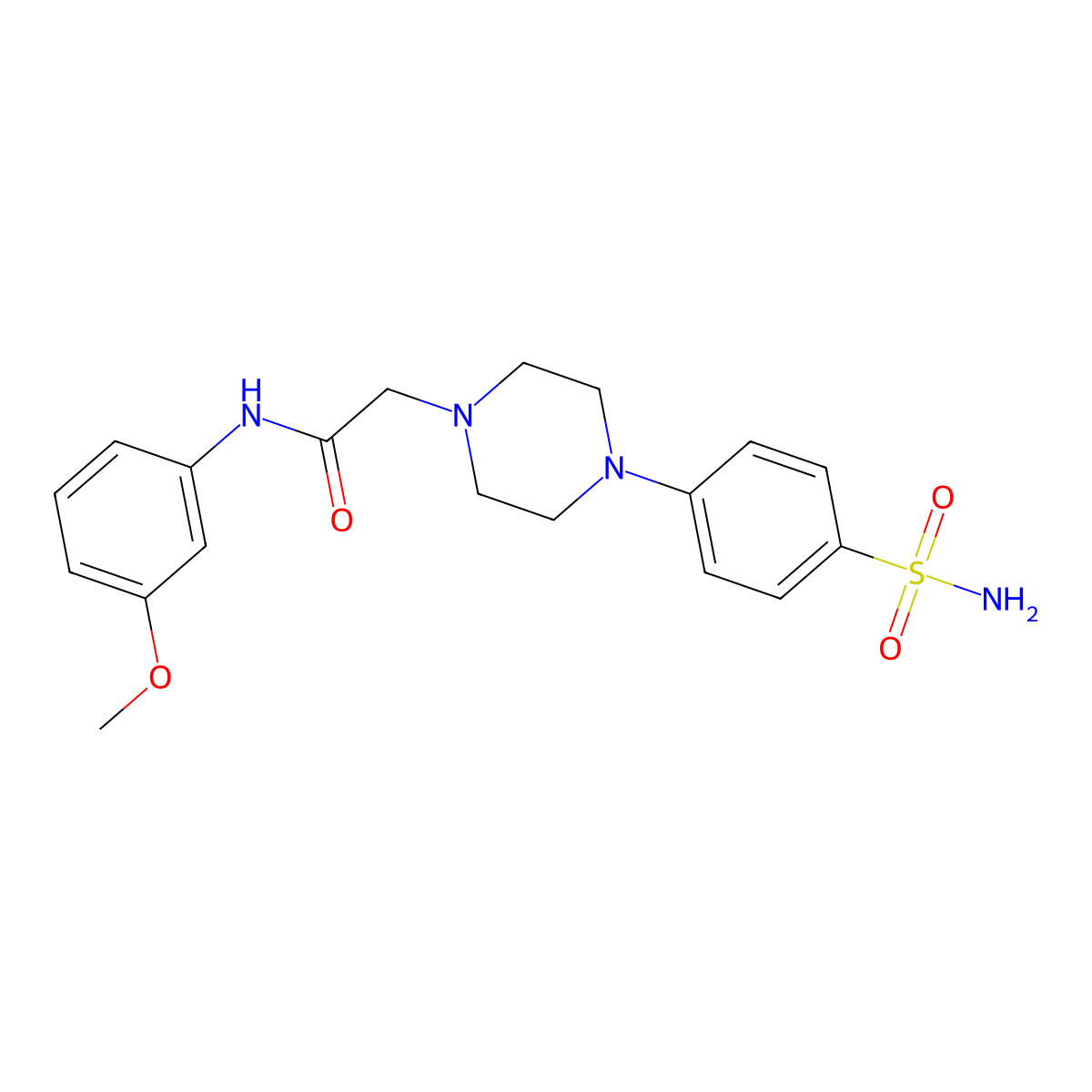 N-(3-methoxyphenyl)-2-[4-(4-sulfamoylphenyl)piperazin-1-yl]acetamide molecular structure, CAS 3054555-70-0