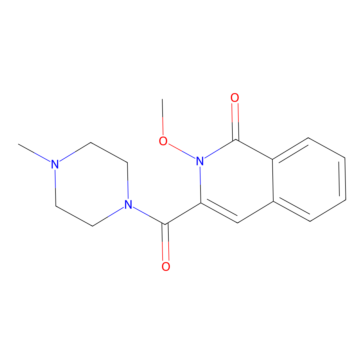2-Methoxy-3-(4-methylpiperazine-1-carbonyl)-1,2-dihydroisoquinolin-1-one molecular structure, CAS 3054555-74-4