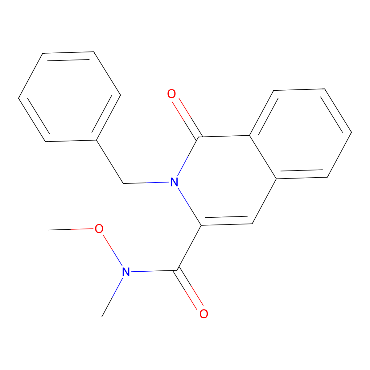 2-benzyl-N-methoxy-N-methyl-1-oxo-1,2-dihydroisoquinoline-3-carboxamide molecular structure, CAS 3054555-85-7