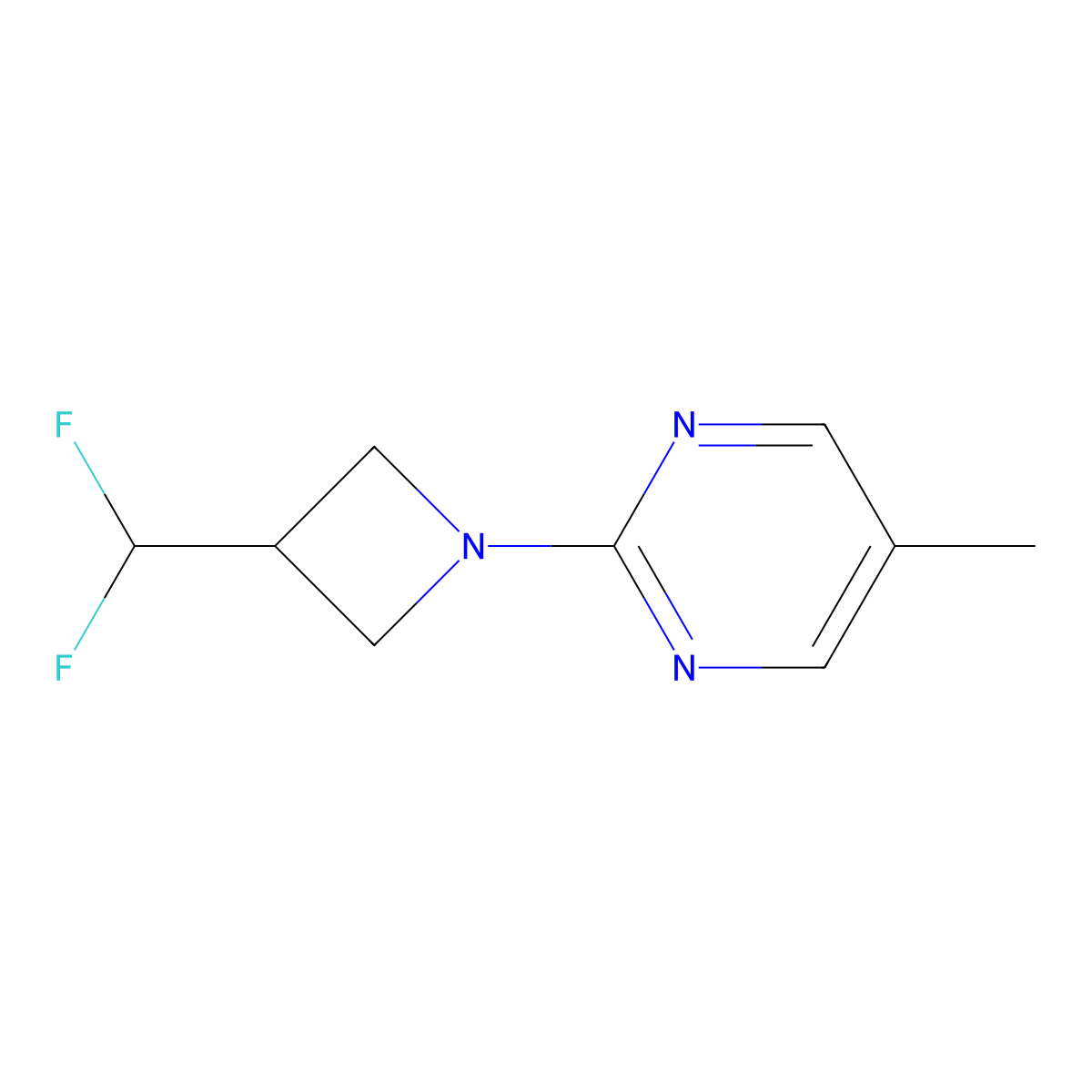2-[3-(Difluoromethyl)azetidin-1-yl]-5-methylpyrimidine molecular structure, CAS 3054555-88-0