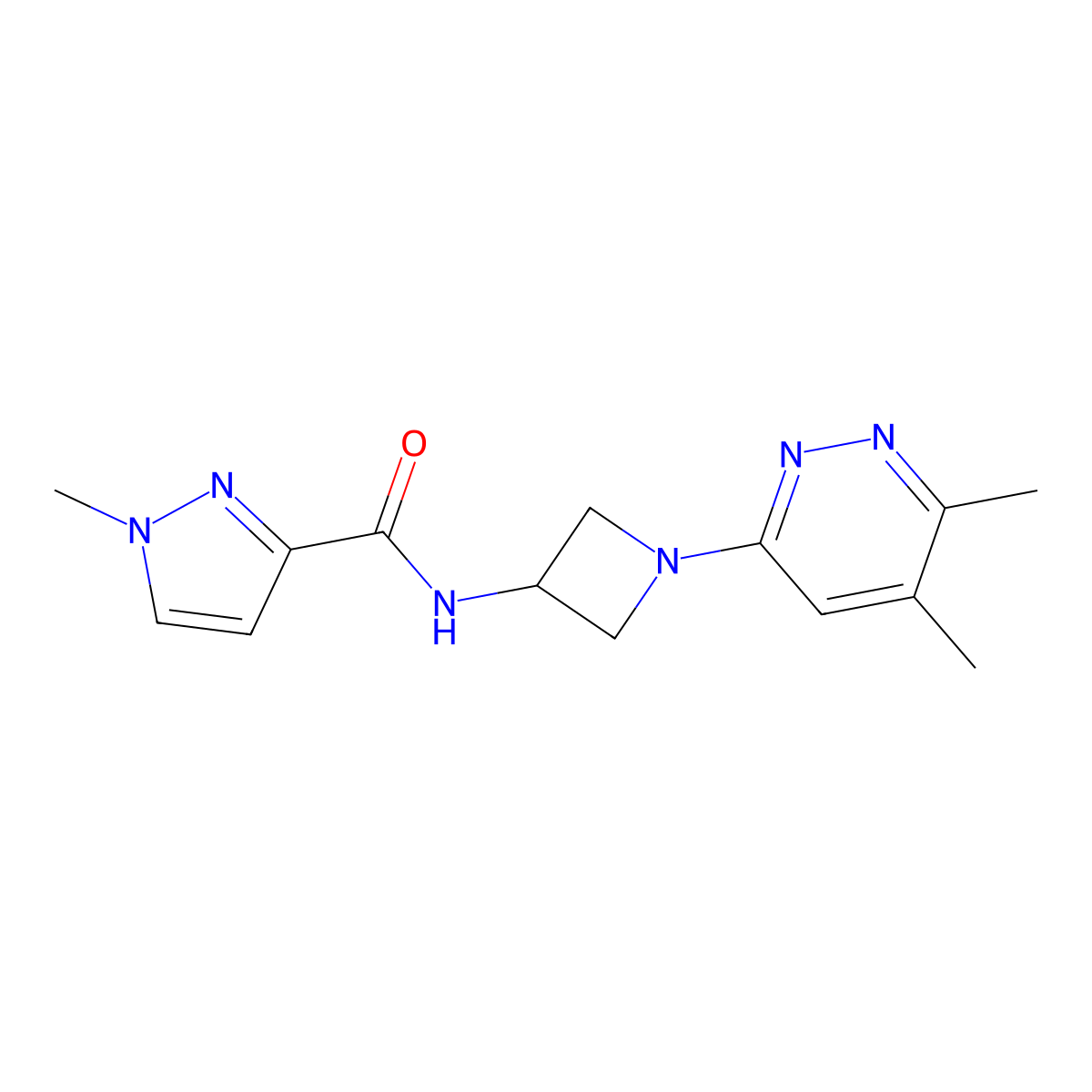 N-[1-(5,6-dimethylpyridazin-3-yl)azetidin-3-yl]-1-methyl-1H-pyrazole-3-carboxamide molecular structure, CAS 3054555-91-5