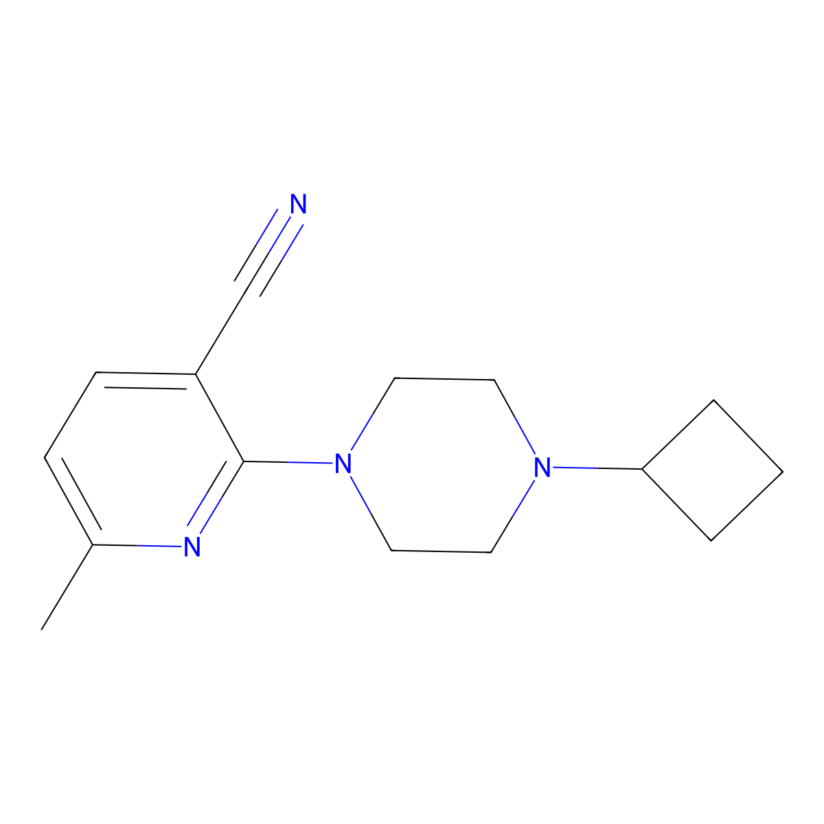 2-(4-Cyclobutylpiperazin-1-yl)-6-methylpyridine-3-carbonitrile molecular structure, CAS 3054555-92-6