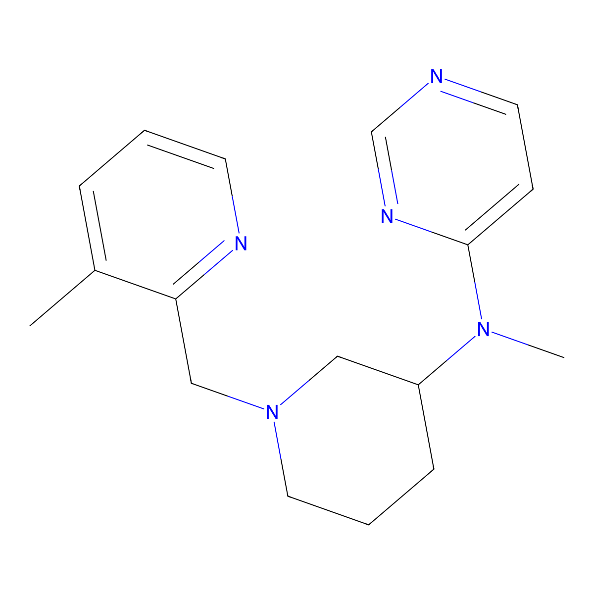 N-methyl-N-{1-[(3-methylpyridin-2-yl)methyl]piperidin-3-yl}pyrimidin-4-amine molecular structure, CAS 3054555-99-3