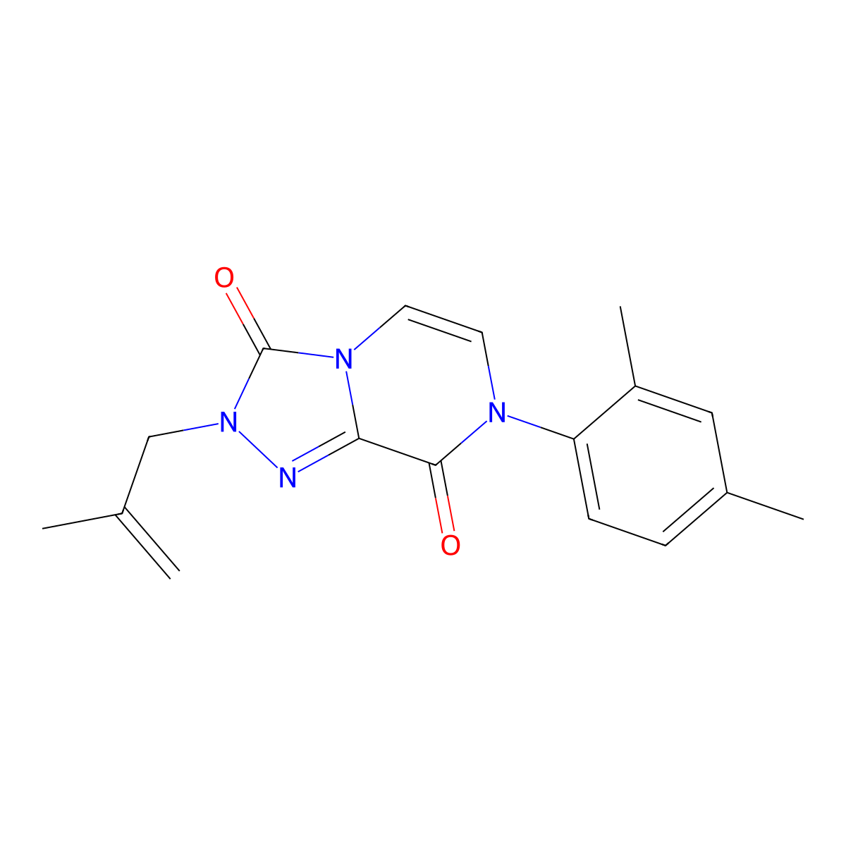 7-(2,4-dimethylphenyl)-2-(2-methylprop-2-en-1-yl)-2H,3H,7H,8H-[1,2,4]triazolo[4,3-a]pyrazine-3,8-dione molecular structure, CAS 3054556-46-3
