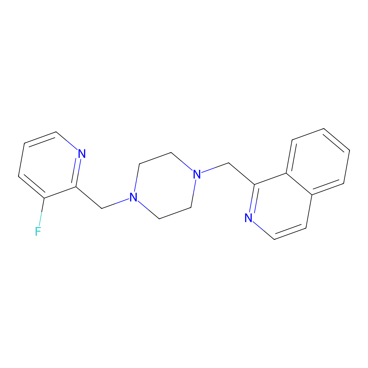 1-[[4-[(3-Fluoro-2-pyridinyl)methyl]piperazin-1-yl]methyl]isoquinoline molecular structure, CAS 3054556-48-5
