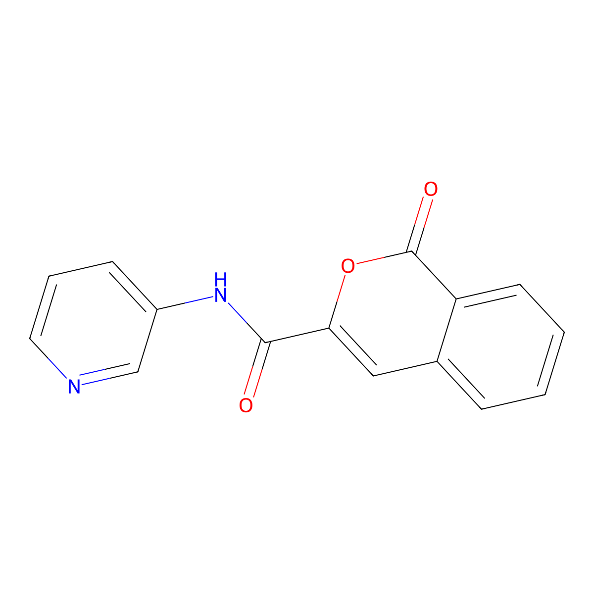 1-oxo-N-(pyridin-3-yl)-1H-isochromene-3-carboxamide molecular structure, CAS 3054556-52-1