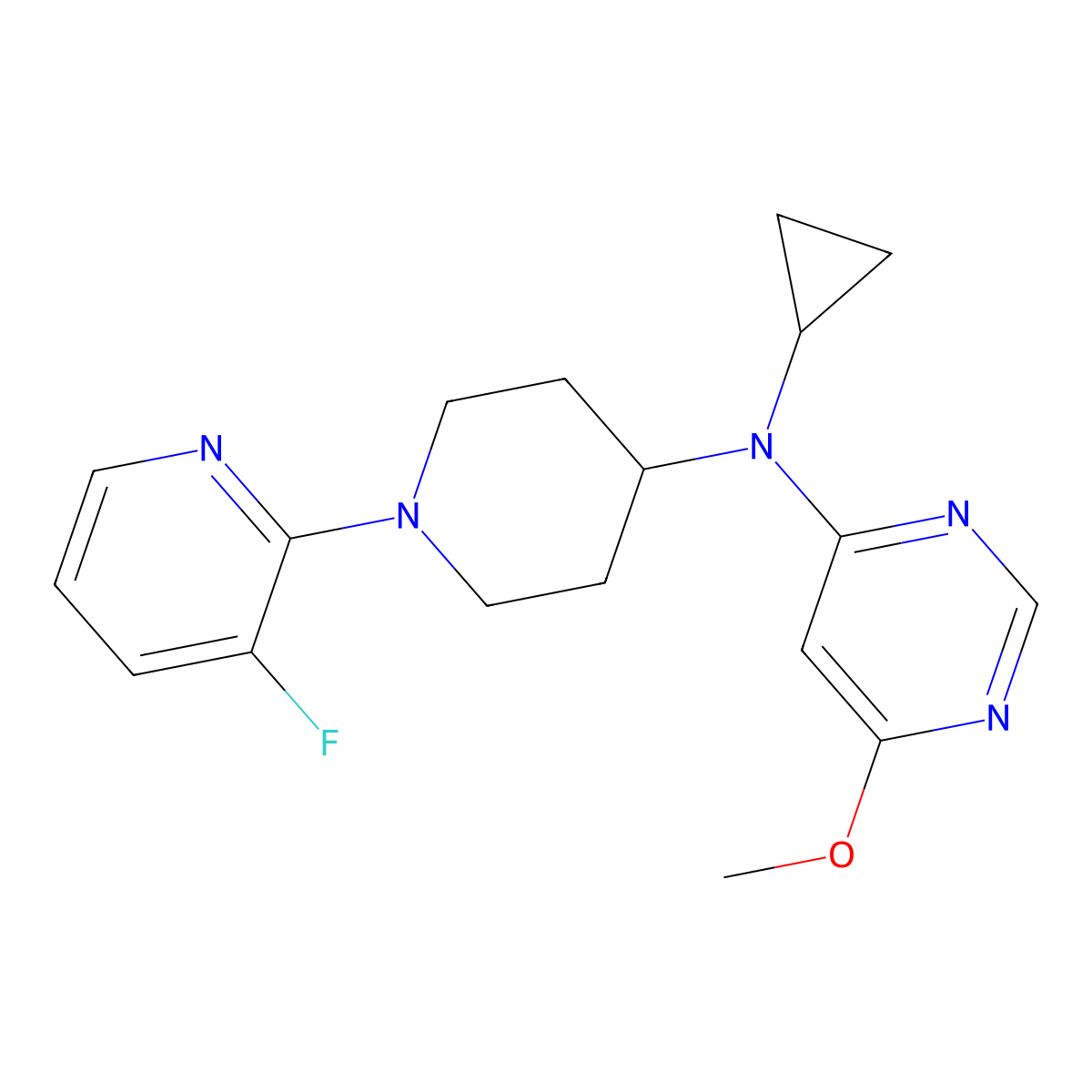 N-cyclopropyl-N-[1-(3-fluoropyridin-2-yl)piperidin-4-yl]-6-methoxypyrimidin-4-amine molecular structure, CAS 3054556-67-8