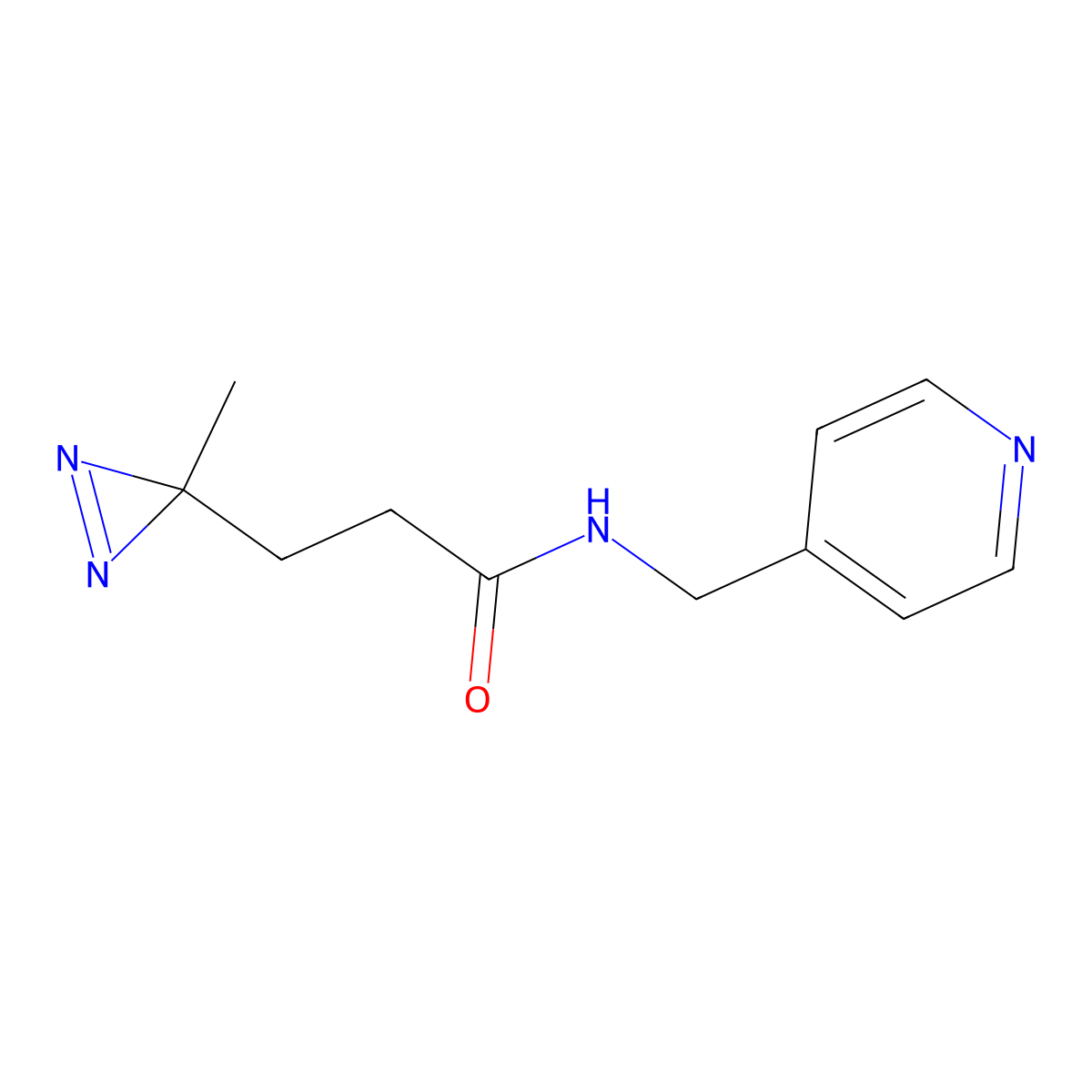 3-(3-methyl-3H-diazirin-3-yl)-N-[(pyridin-4-yl)methyl]propanamide molecular structure, CAS 3054556-68-9