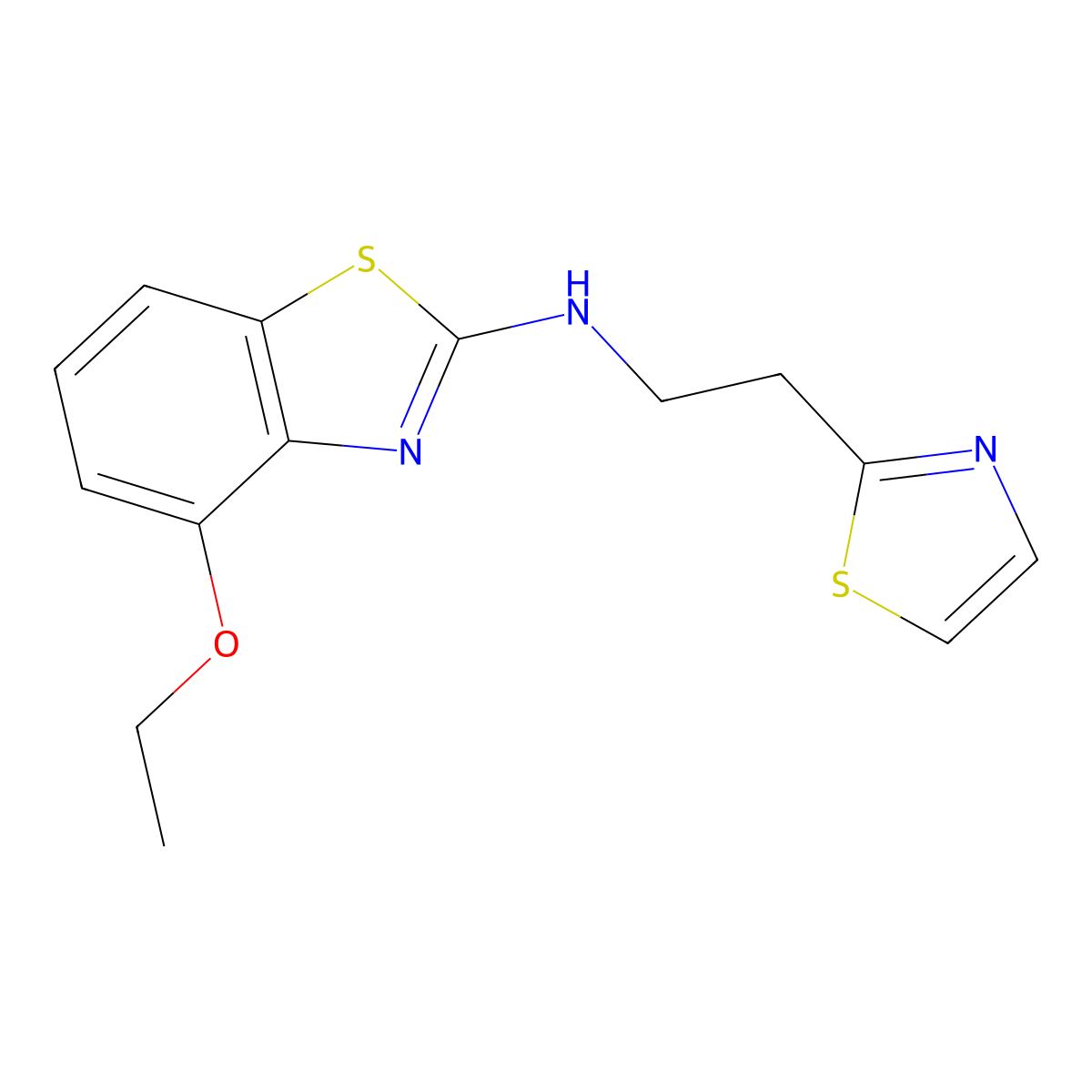 4-ethoxy-N-[2-(1,3-thiazol-2-yl)ethyl]-1,3-benzothiazol-2-amine molecular structure, CAS 3054556-69-0