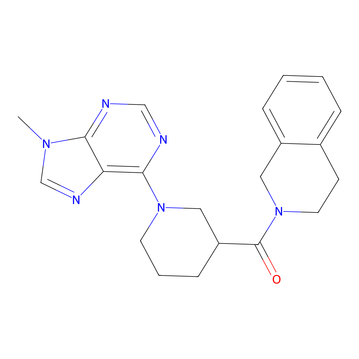 2-[1-(9-methyl-9H-purin-6-yl)piperidine-3-carbonyl]-1,2,3,4-tetrahydroisoquinoline molecular structure, CAS 3054556-74-7