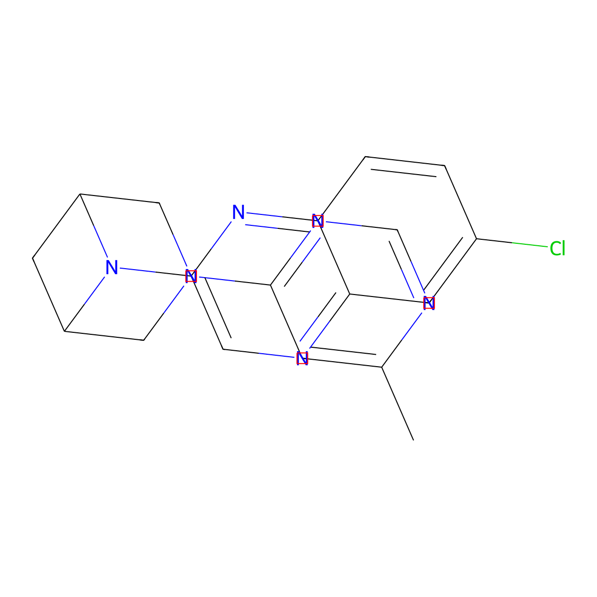 6-Chloro-2-[3-(6-methylpyrimidin-4-yl)-3,6-diazabicyclo[3.1.1]heptan-6-yl]quinoxaline molecular structure, CAS 3054556-75-8