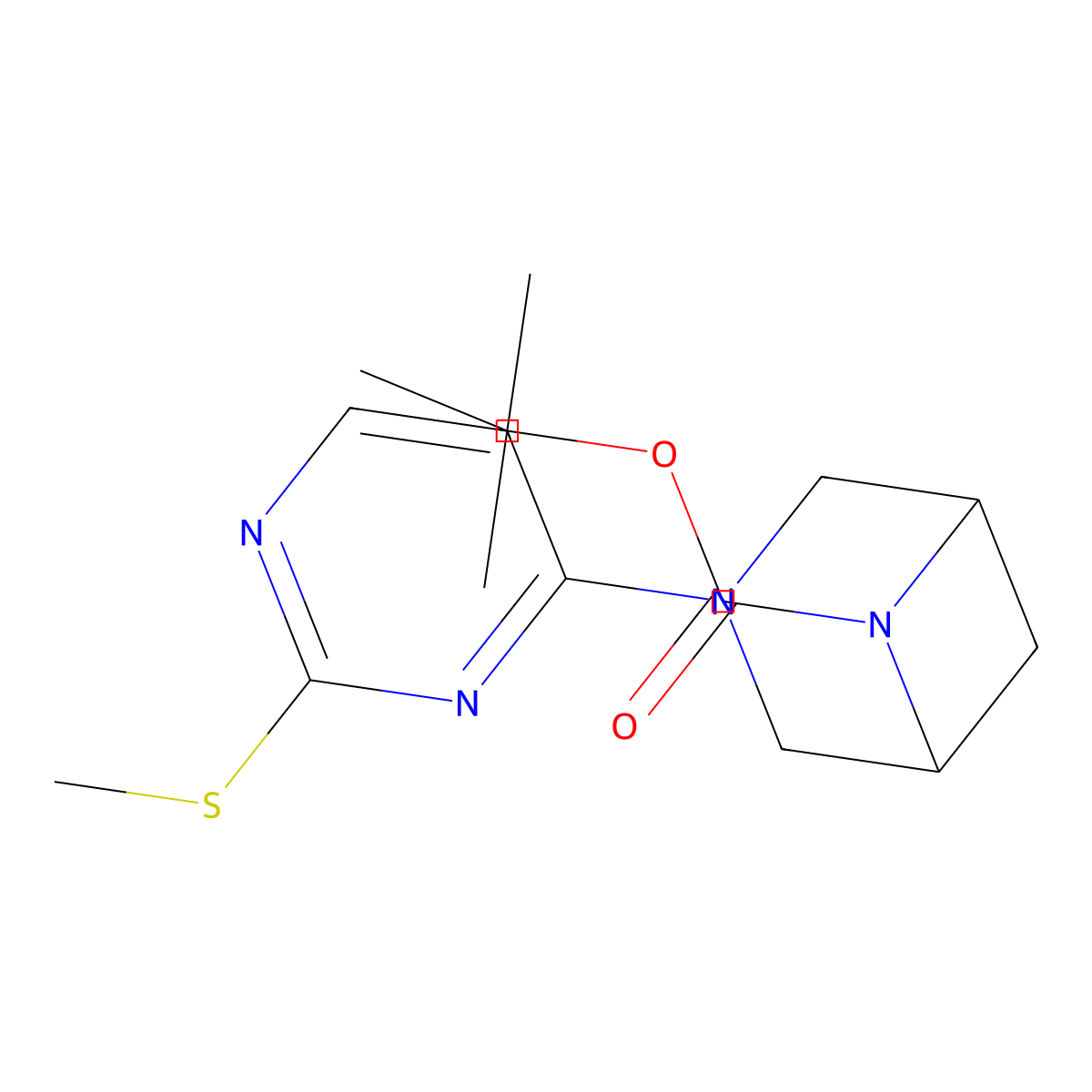 Tert-butyl 3-[2-(methylsulfanyl)pyrimidin-4-yl]-3,6-diazabicyclo[3.1.1]heptane-6-carboxylate molecular structure, CAS 3054556-83-8
