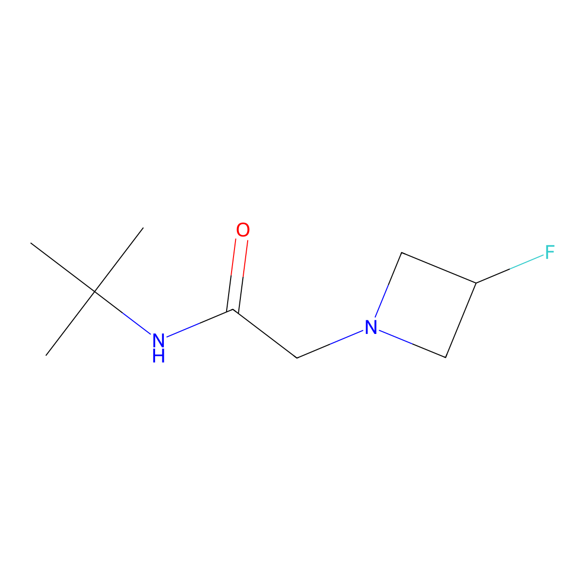 N-tert-butyl-2-(3-fluoroazetidin-1-yl)acetamide molecular structure, CAS 3054556-88-3