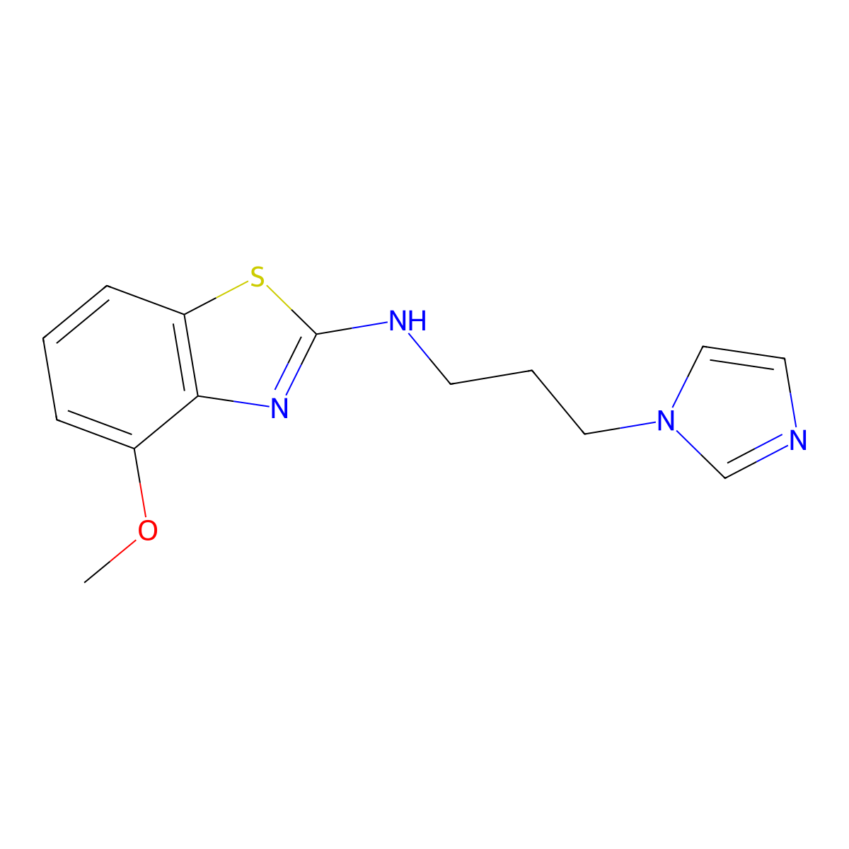 N-[3-(1H-imidazol-1-yl)propyl]-4-methoxy-1,3-benzothiazol-2-amine molecular structure, CAS 3054556-93-0