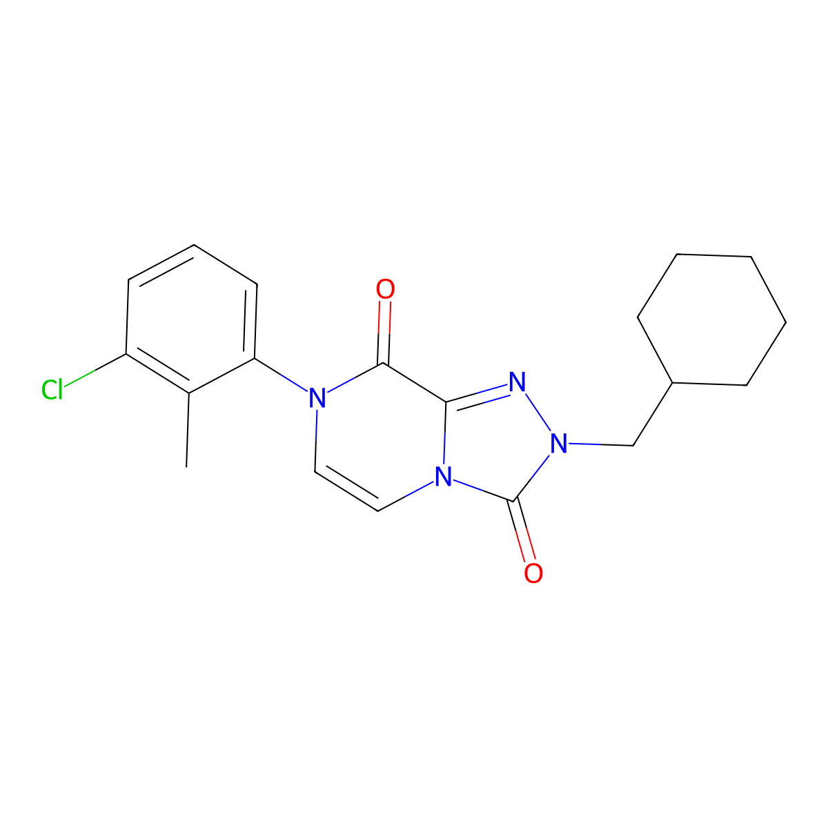 7-(3-chloro-2-methylphenyl)-2-(cyclohexylmethyl)-2H,3H,7H,8H-[1,2,4]triazolo[4,3-a]pyrazine-3,8-dione molecular structure, CAS 3054557-00-2