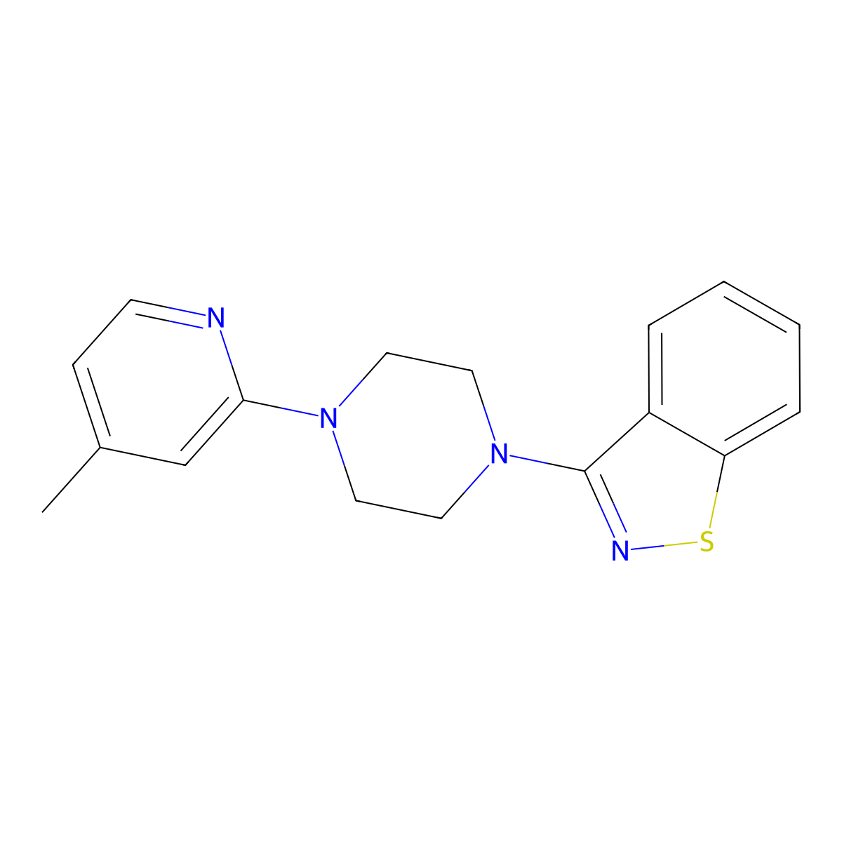 3-[4-(4-Methylpyridin-2-yl)piperazin-1-yl]-1,2-benzothiazole molecular structure, CAS 3054557-08-0
