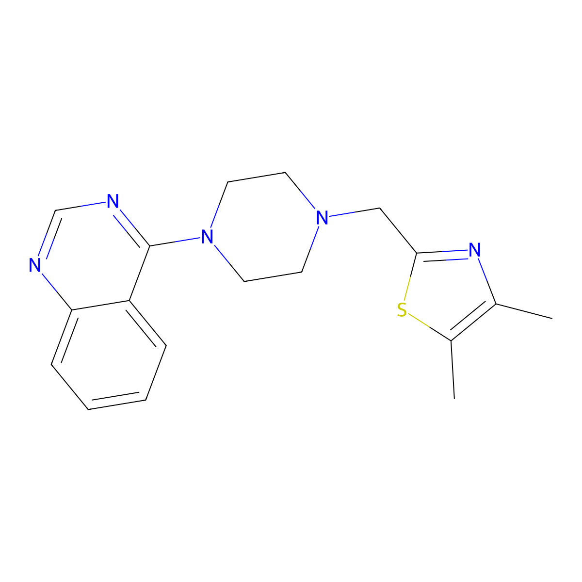 4-{4-[(4,5-Dimethyl-1,3-thiazol-2-yl)methyl]piperazin-1-yl}quinazoline molecular structure, CAS 3054557-39-7