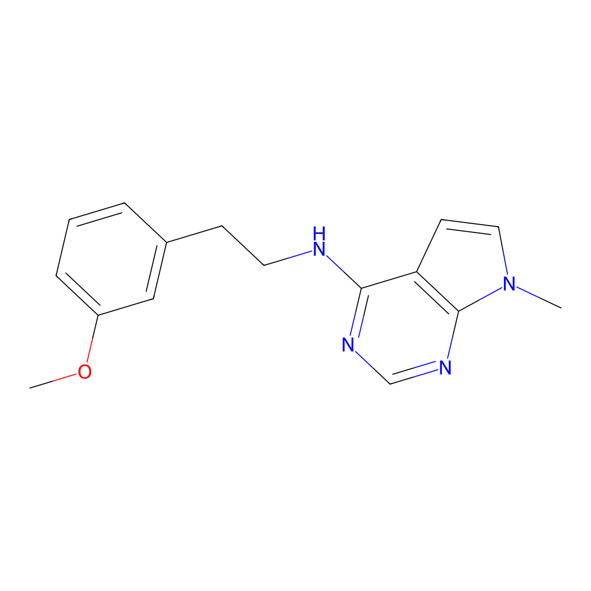 N-[2-(3-methoxyphenyl)ethyl]-7-methyl-7H-pyrrolo[2,3-d]pyrimidin-4-amine molecular structure, CAS 3054557-41-1