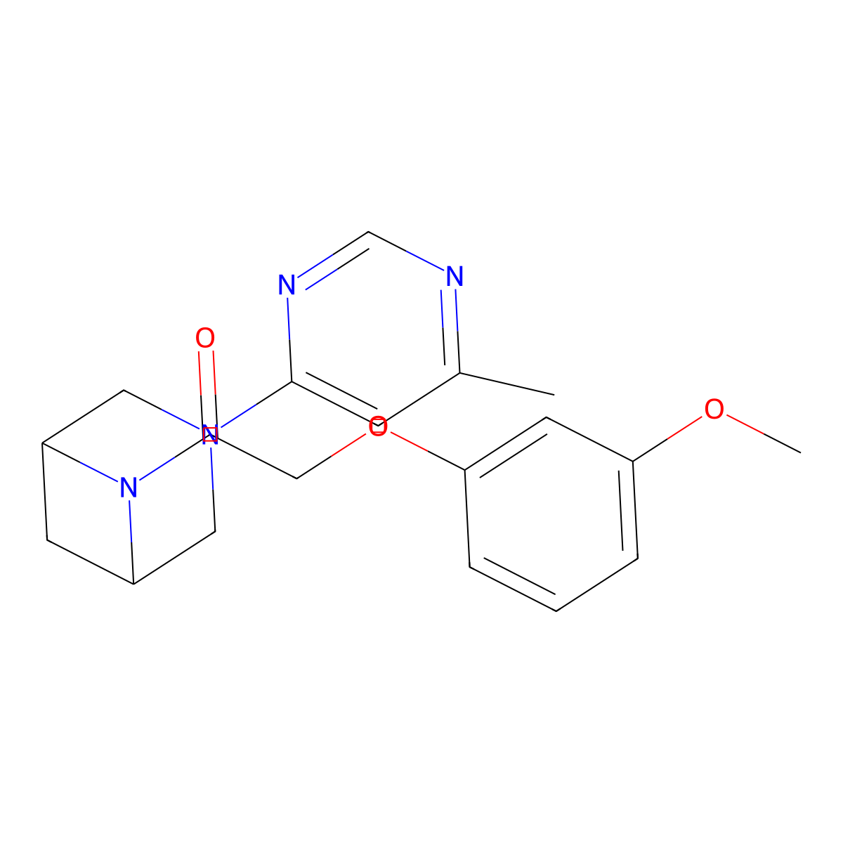 2-(3-Methoxyphenoxy)-1-[3-(6-methylpyrimidin-4-yl)-3,6-diazabicyclo[3.1.1]heptan-6-yl]ethan-1-one molecular structure, CAS 3054557-43-3