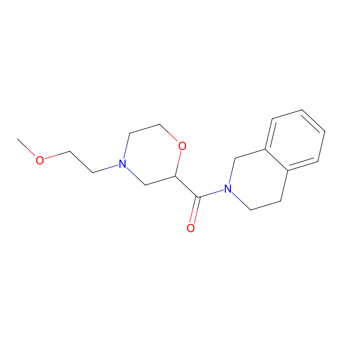 2-[4-(2-Methoxyethyl)morpholine-2-carbonyl]-1,2,3,4-tetrahydroisoquinoline molecular structure, CAS 3054557-54-6