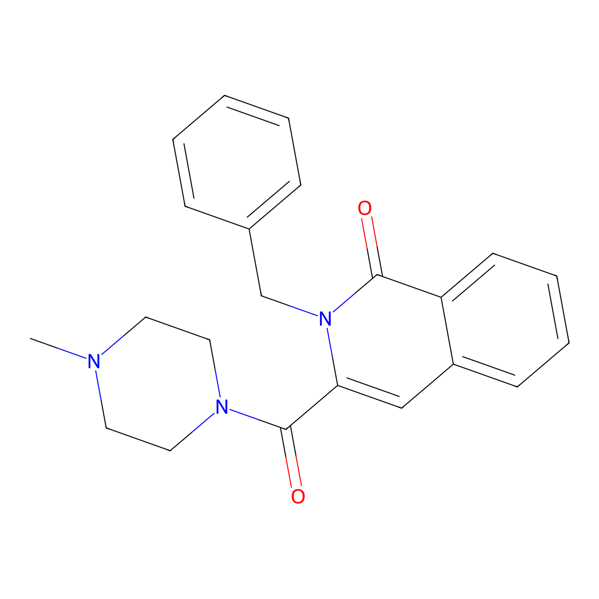 2-Benzyl-3-(4-methylpiperazine-1-carbonyl)-1,2-dihydroisoquinolin-1-one molecular structure, CAS 3054557-58-0