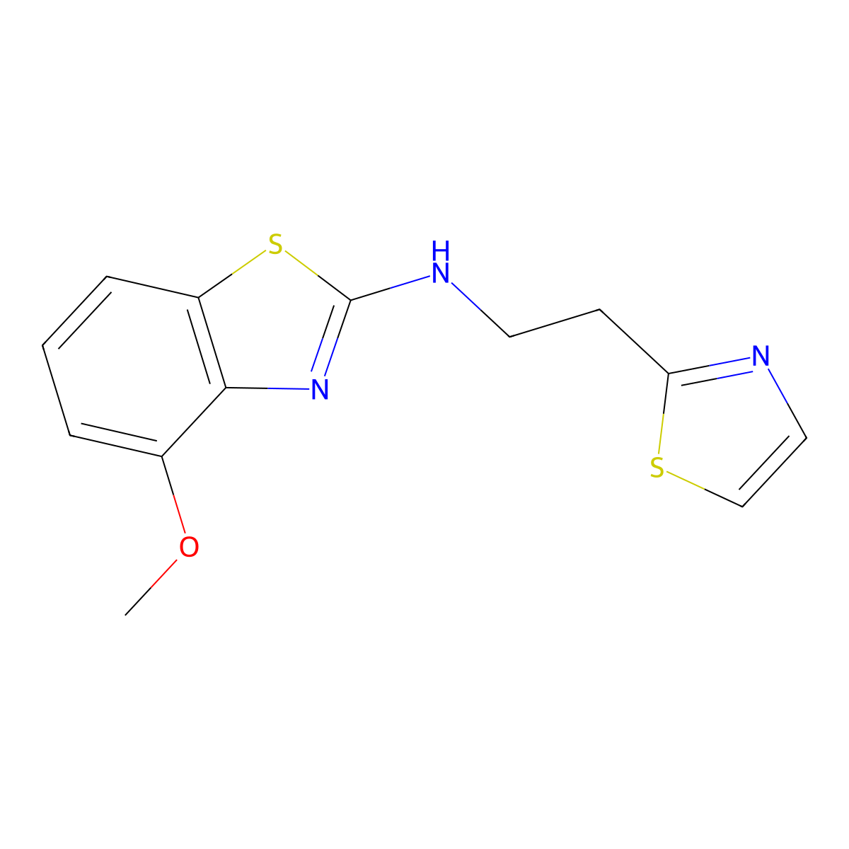 4-methoxy-N-[2-(1,3-thiazol-2-yl)ethyl]-1,3-benzothiazol-2-amine molecular structure, CAS 3054557-68-2