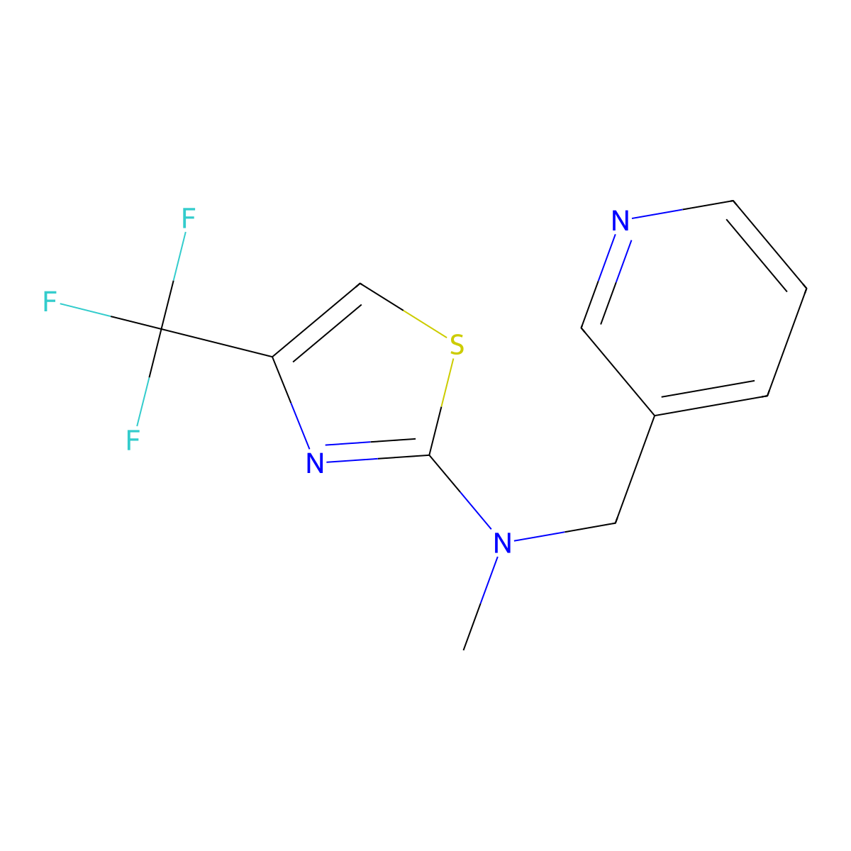 N-methyl-N-[(pyridin-3-yl)methyl]-4-(trifluoromethyl)-1,3-thiazol-2-amine molecular structure, CAS 3054557-74-0