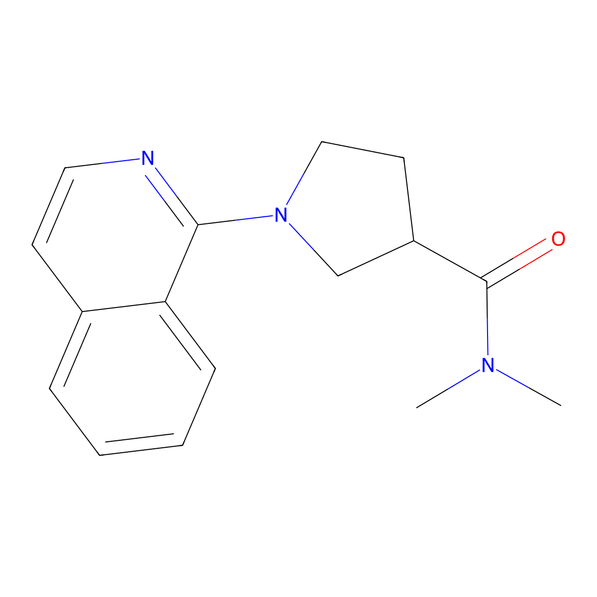 1-(isoquinolin-1-yl)-N,N-dimethylpyrrolidine-3-carboxamide molecular structure, CAS 3054557-78-4