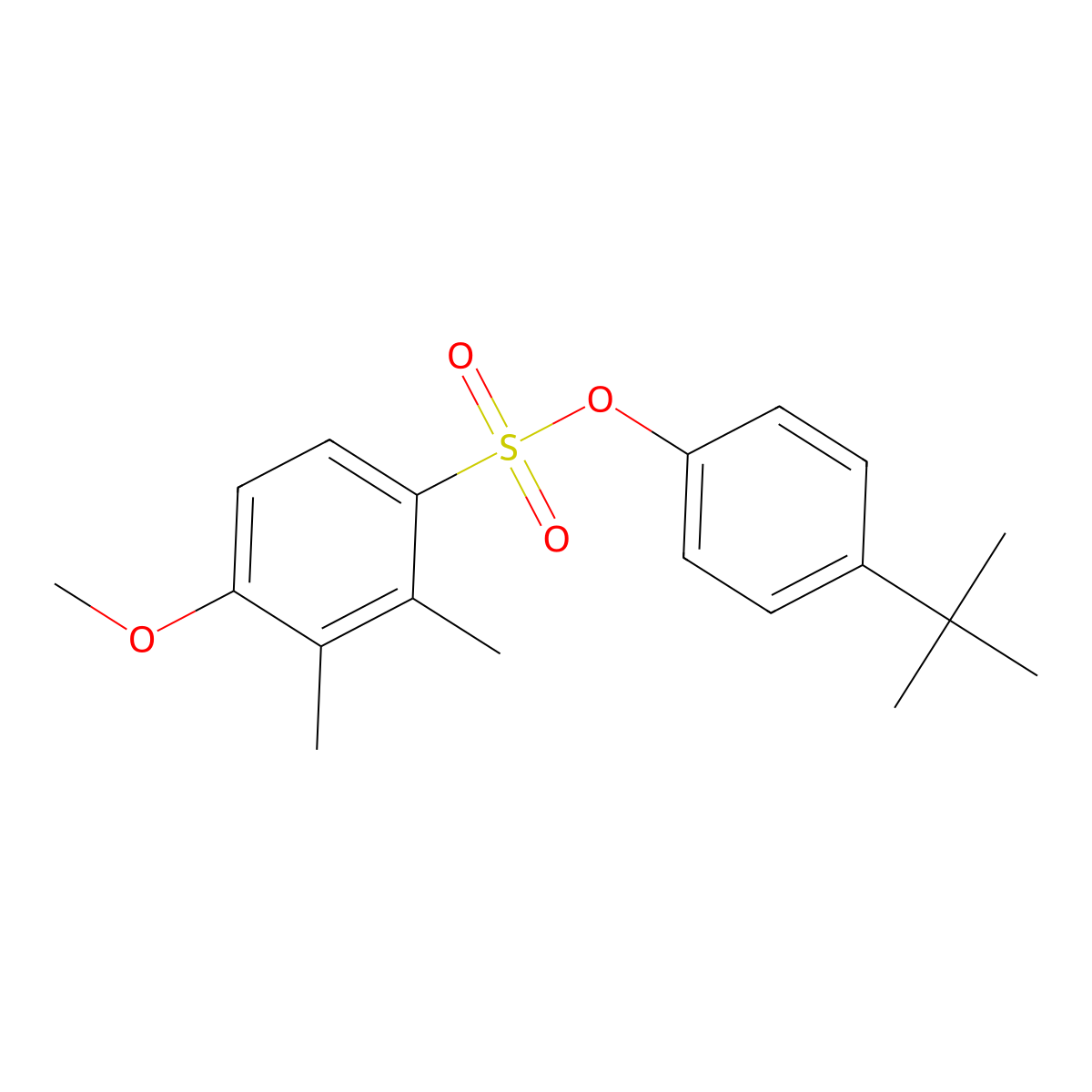 4-Tert-butylphenyl 4-methoxy-2,3-dimethylbenzene-1-sulfonate molecular structure, CAS 3054557-82-0