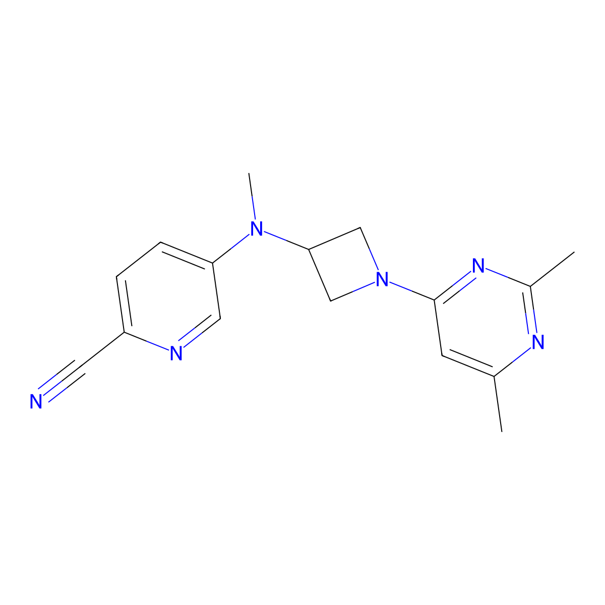 5-{[1-(2,6-Dimethylpyrimidin-4-yl)azetidin-3-yl](methyl)amino}pyridine-2-carbonitrile molecular structure, CAS 3054557-85-3