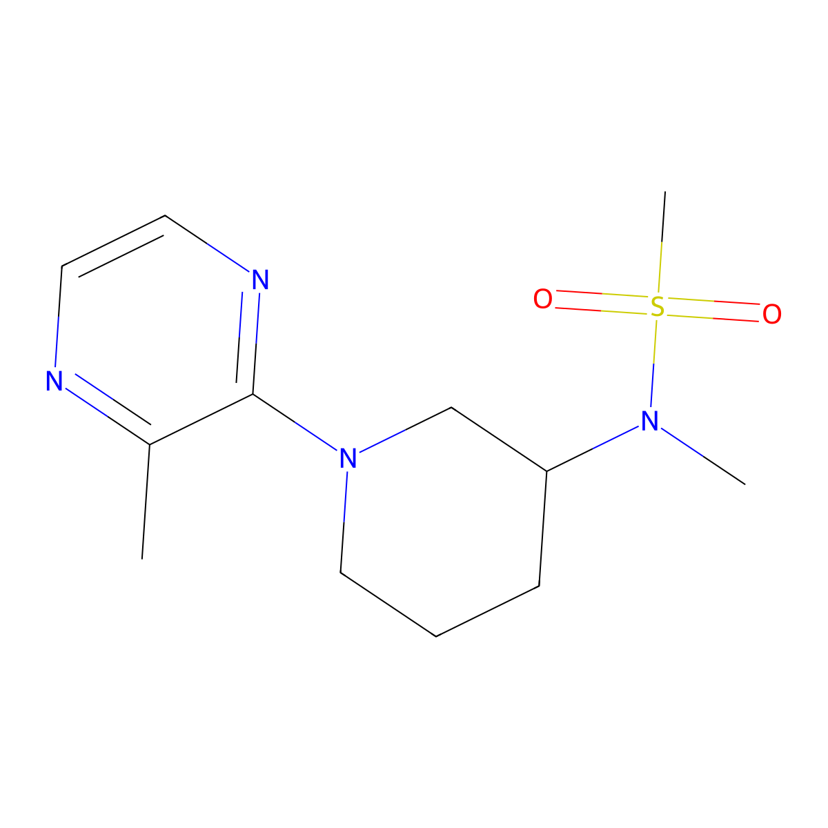 N-methyl-N-[1-(3-methylpyrazin-2-yl)piperidin-3-yl]methanesulfonamide molecular structure, CAS 3054557-86-4