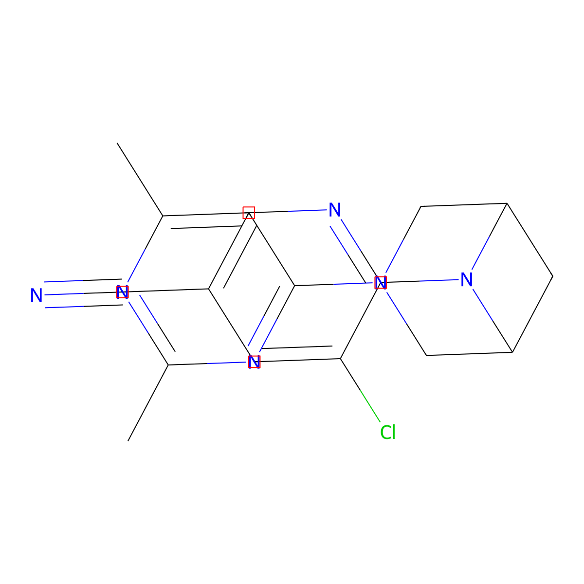 5-Chloro-6-[3-(2,6-dimethylpyrimidin-4-yl)-3,6-diazabicyclo[3.1.1]heptan-6-yl]pyridine-3-carbonitrile molecular structure, CAS 3054557-95-5