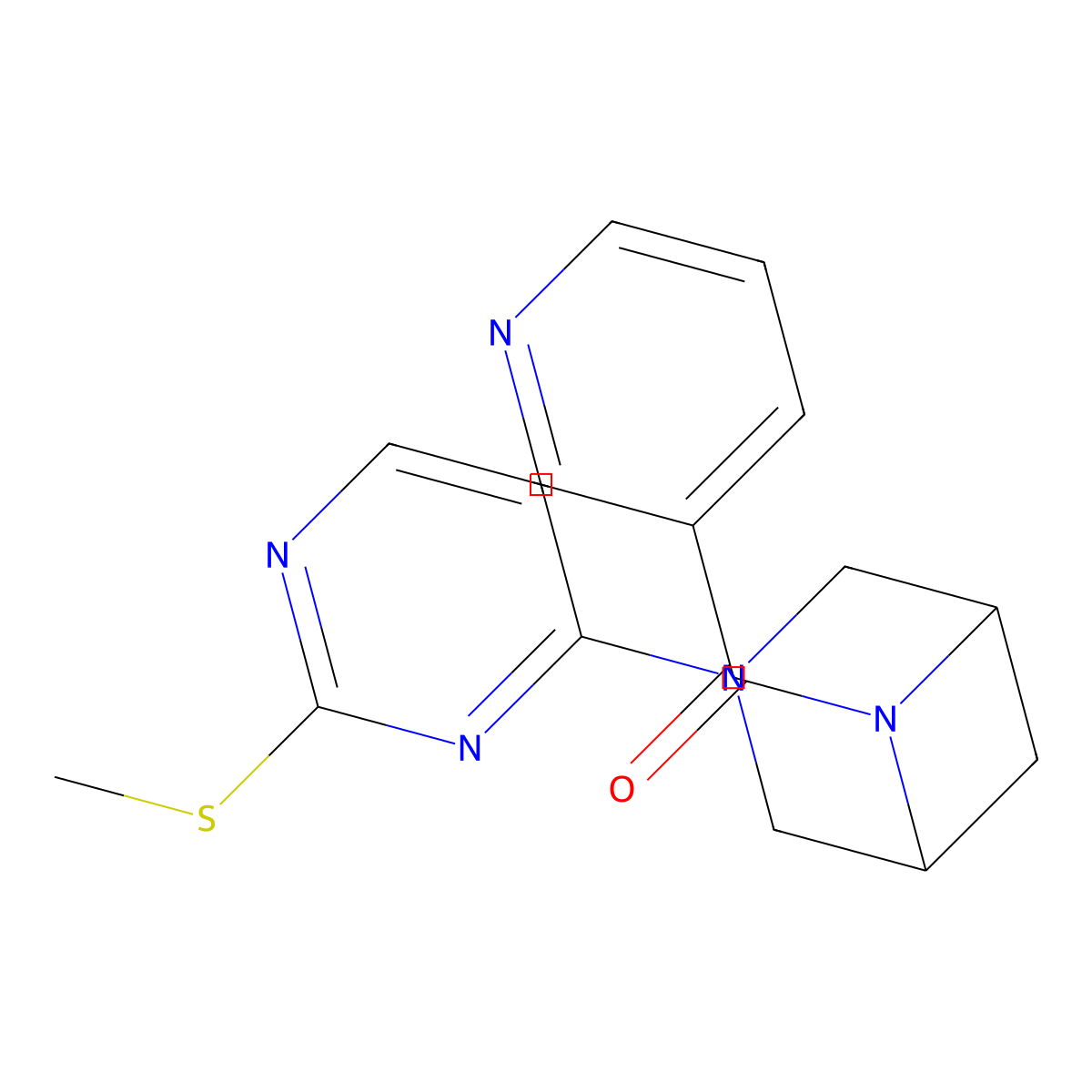 3-[2-(Methylsulfanyl)pyrimidin-4-yl]-6-(pyridine-3-carbonyl)-3,6-diazabicyclo[3.1.1]heptane molecular structure, CAS 3054558-04-9