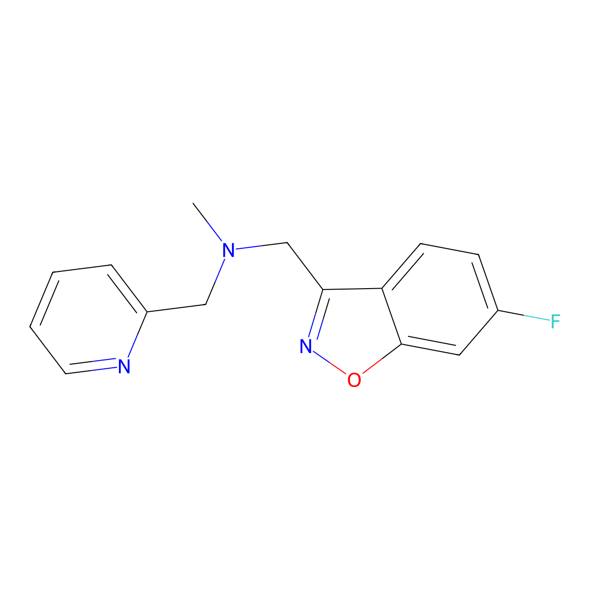 [(6-Fluoro-1,2-benzoxazol-3-yl)methyl](methyl)[(pyridin-2-yl)methyl]amine molecular structure, CAS 3054558-22-1