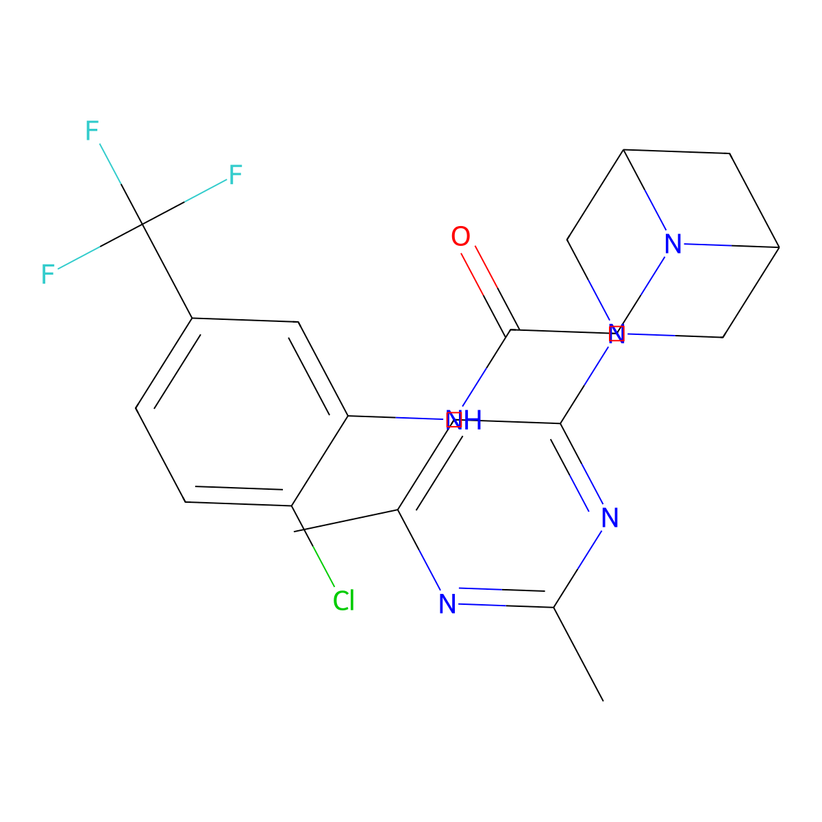 N-[2-chloro-5-(trifluoromethyl)phenyl]-2-[3-(2,6-dimethylpyrimidin-4-yl)-3,6-diazabicyclo[3.1.1]heptan-6-yl]acetamide molecular structure, CAS 3054558-36-7