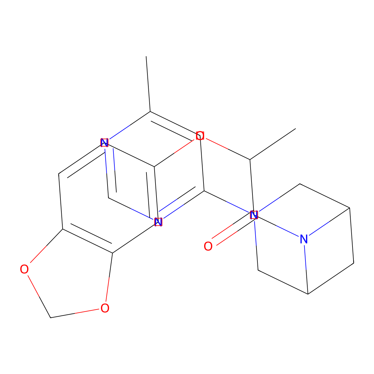 2-(2H-1,3-benzodioxol-5-yloxy)-1-[3-(6-methylpyrimidin-4-yl)-3,6-diazabicyclo[3.1.1]heptan-6-yl]propan-1-one molecular structure, CAS 3054558-60-7