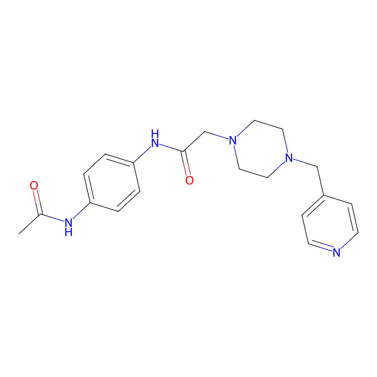 N-(4-acetamidophenyl)-2-[4-(pyridin-4-ylmethyl)piperazin-1-yl]acetamide molecular structure, CAS 3054558-65-2