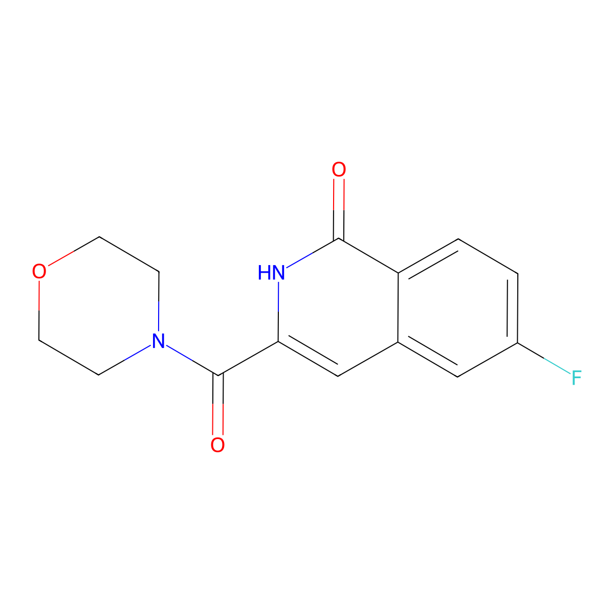 6-Fluoro-3-(morpholine-4-carbonyl)-1,2-dihydroisoquinolin-1-one molecular structure, CAS 3054558-83-4