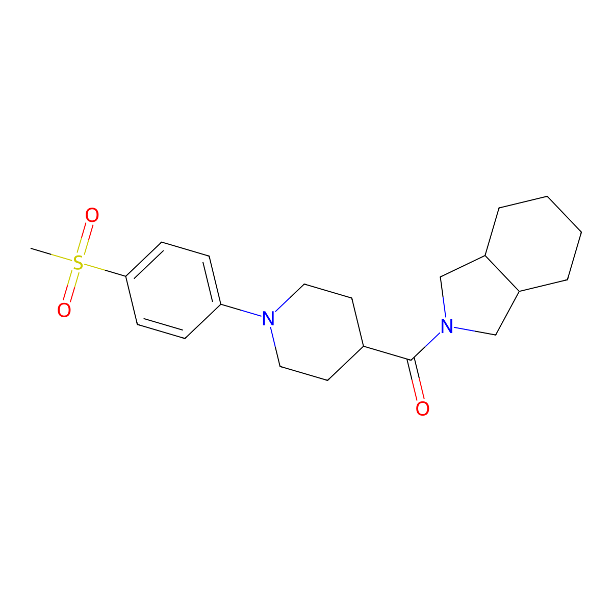 2-[1-(4-methanesulfonylphenyl)piperidine-4-carbonyl]-octahydro-1H-isoindole molecular structure, CAS 3054558-89-0