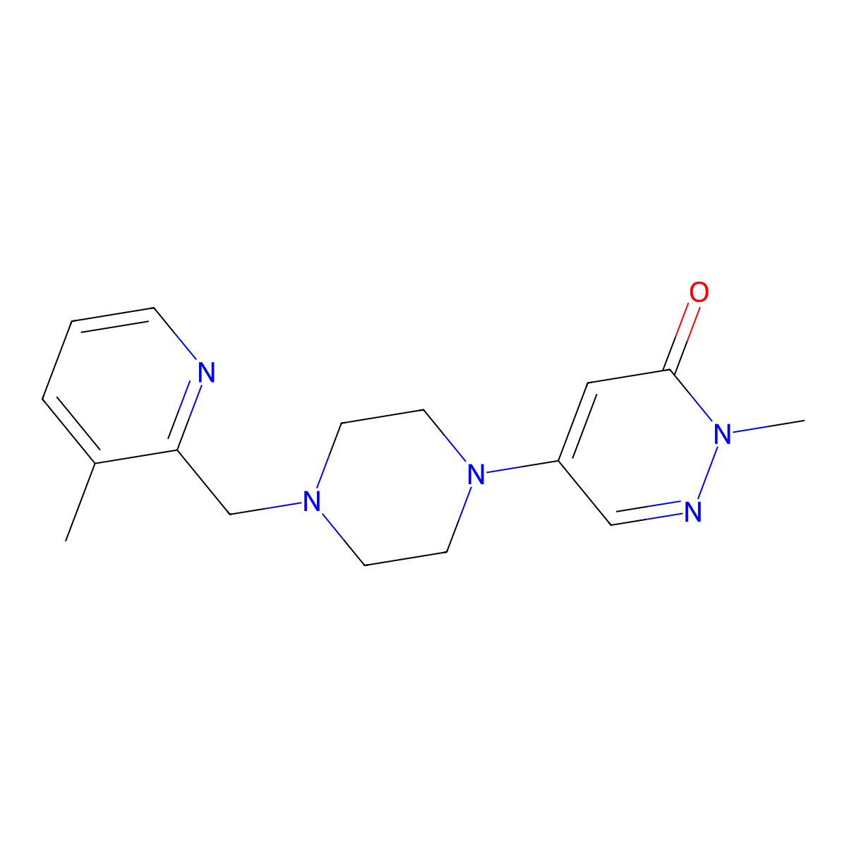 2-Methyl-5-{4-[(3-methylpyridin-2-yl)methyl]piperazin-1-yl}-2,3-dihydropyridazin-3-one molecular structure, CAS 3054558-93-6