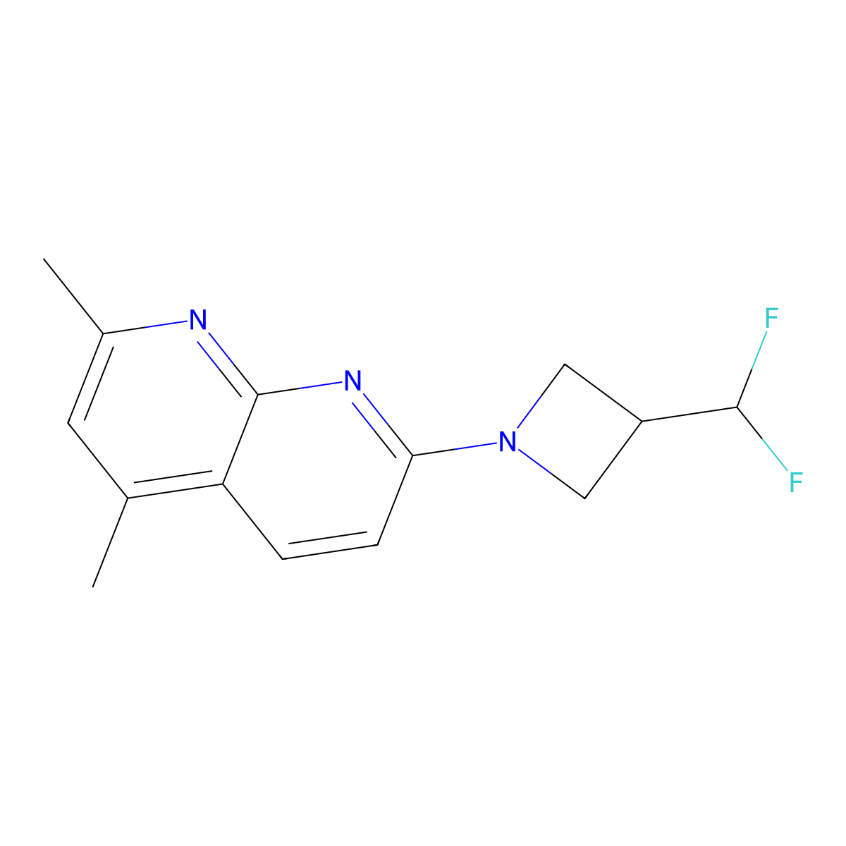 7-[3-(Difluoromethyl)azetidin-1-yl]-2,4-dimethyl-1,8-naphthyridine molecular structure, CAS 3054559-02-0