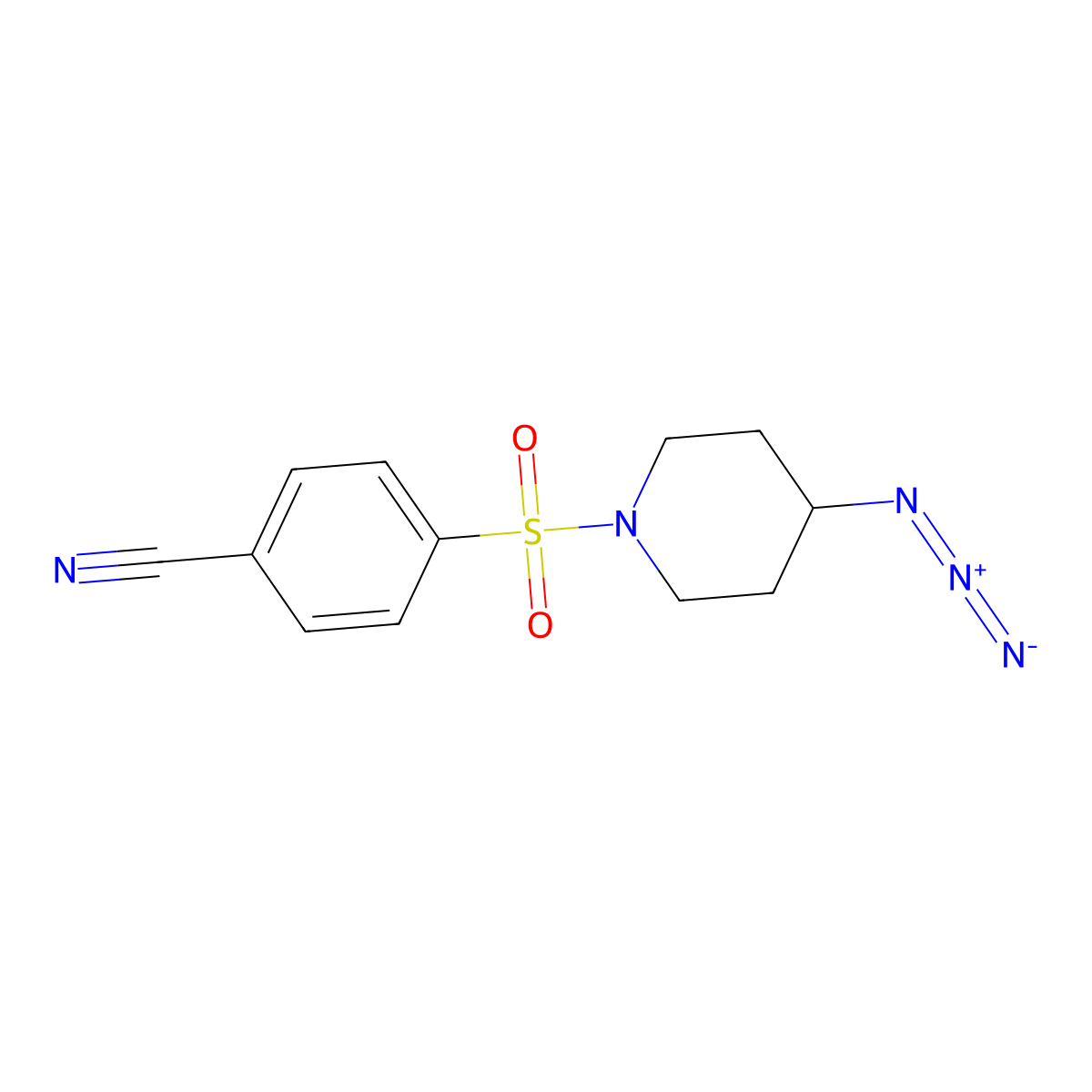 4-[(4-Azidopiperidin-1-yl)sulfonyl]benzonitrile molecular structure, CAS 3054559-35-9