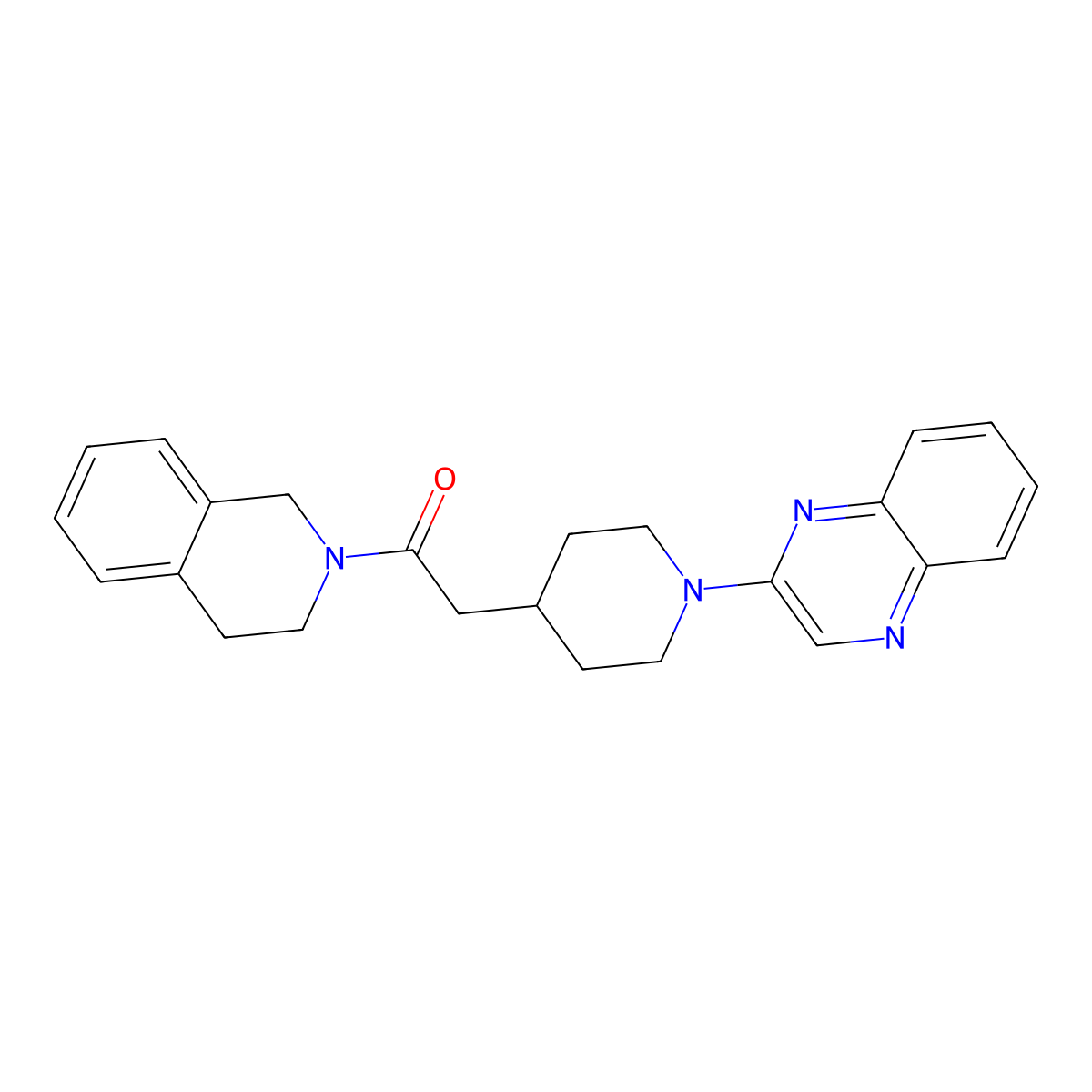 2-[1-(Quinoxalin-2-yl)piperidin-4-yl]-1-(1,2,3,4-tetrahydroisoquinolin-2-yl)ethan-1-one molecular structure, CAS 3054559-41-7