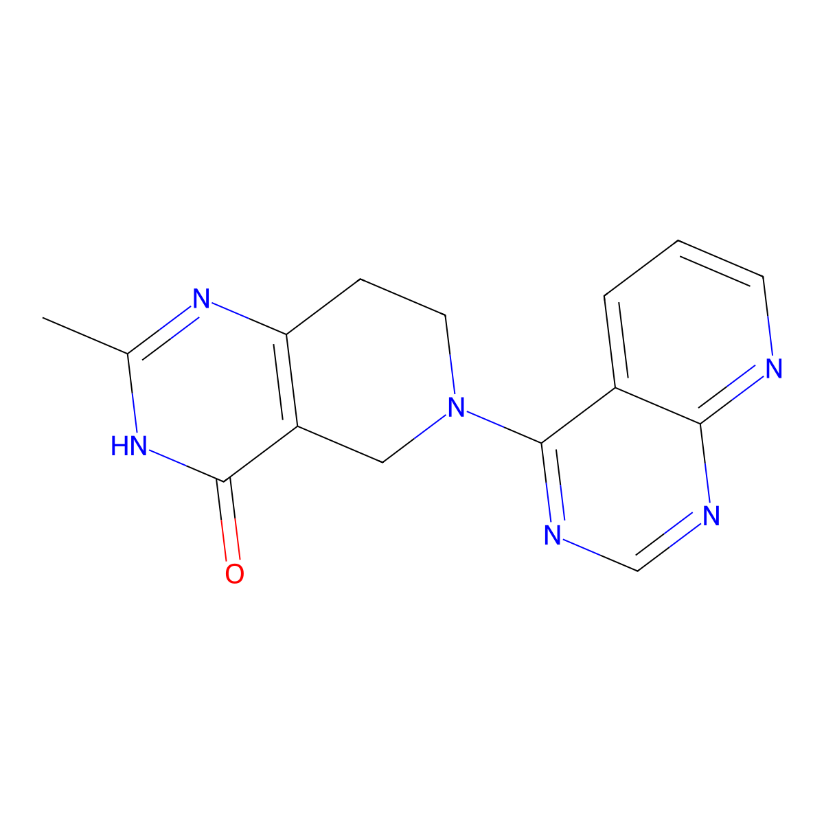 2-methyl-6-{pyrido[2,3-d]pyrimidin-4-yl}-3H,4H,5H,6H,7H,8H-pyrido[4,3-d]pyrimidin-4-one molecular structure, CAS 3054559-52-0