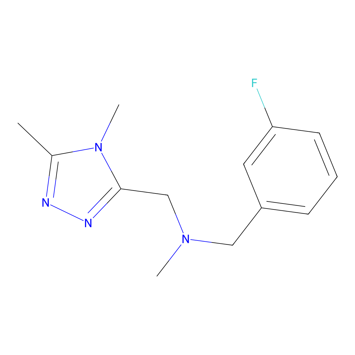 [(4,5-dimethyl-4H-1,2,4-triazol-3-yl)methyl][(3-fluorophenyl)methyl]methylamine molecular structure, CAS 3054559-70-2