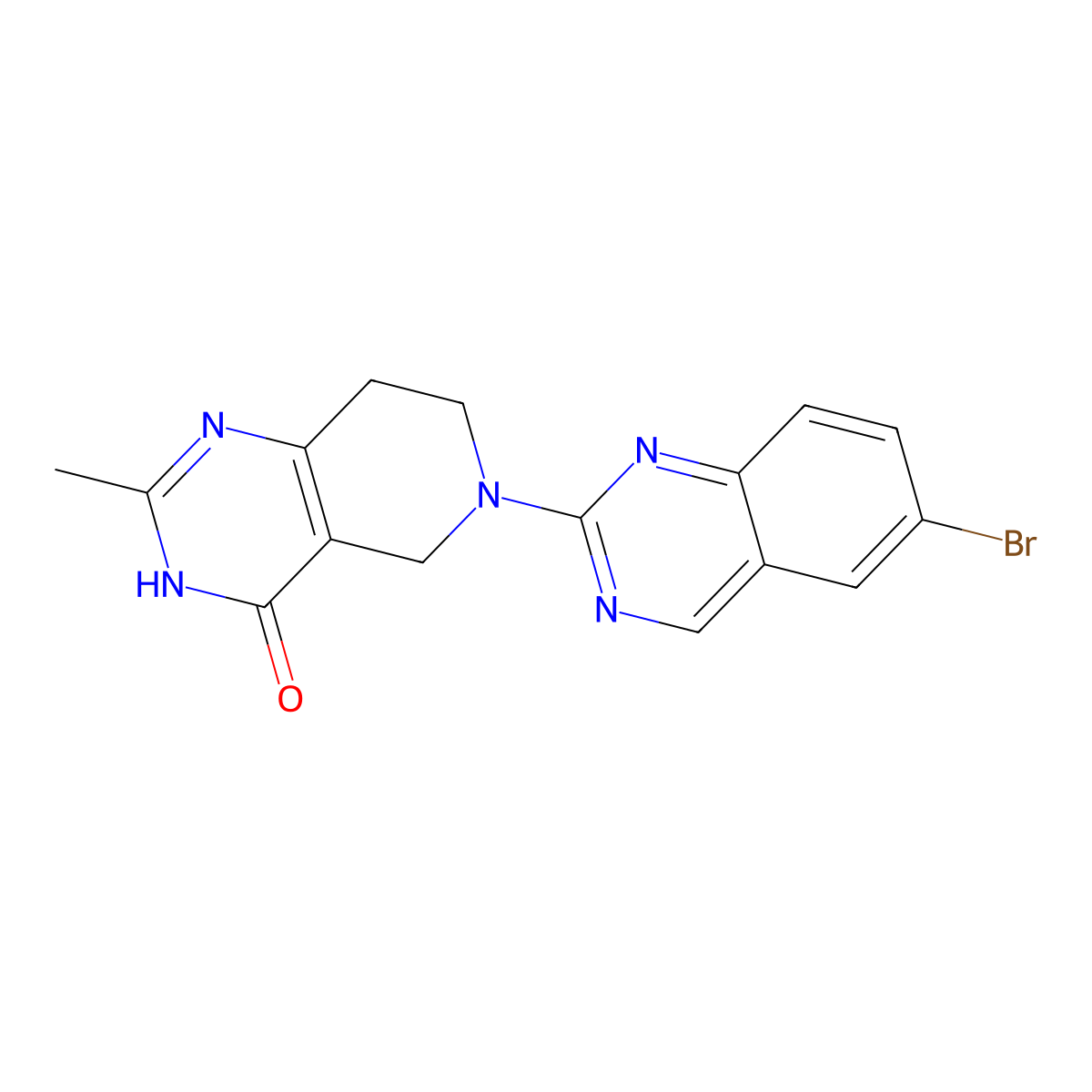 6-(6-bromoquinazolin-2-yl)-2-methyl-3H,4H,5H,6H,7H,8H-pyrido[4,3-d]pyrimidin-4-one molecular structure, CAS 3054559-71-3