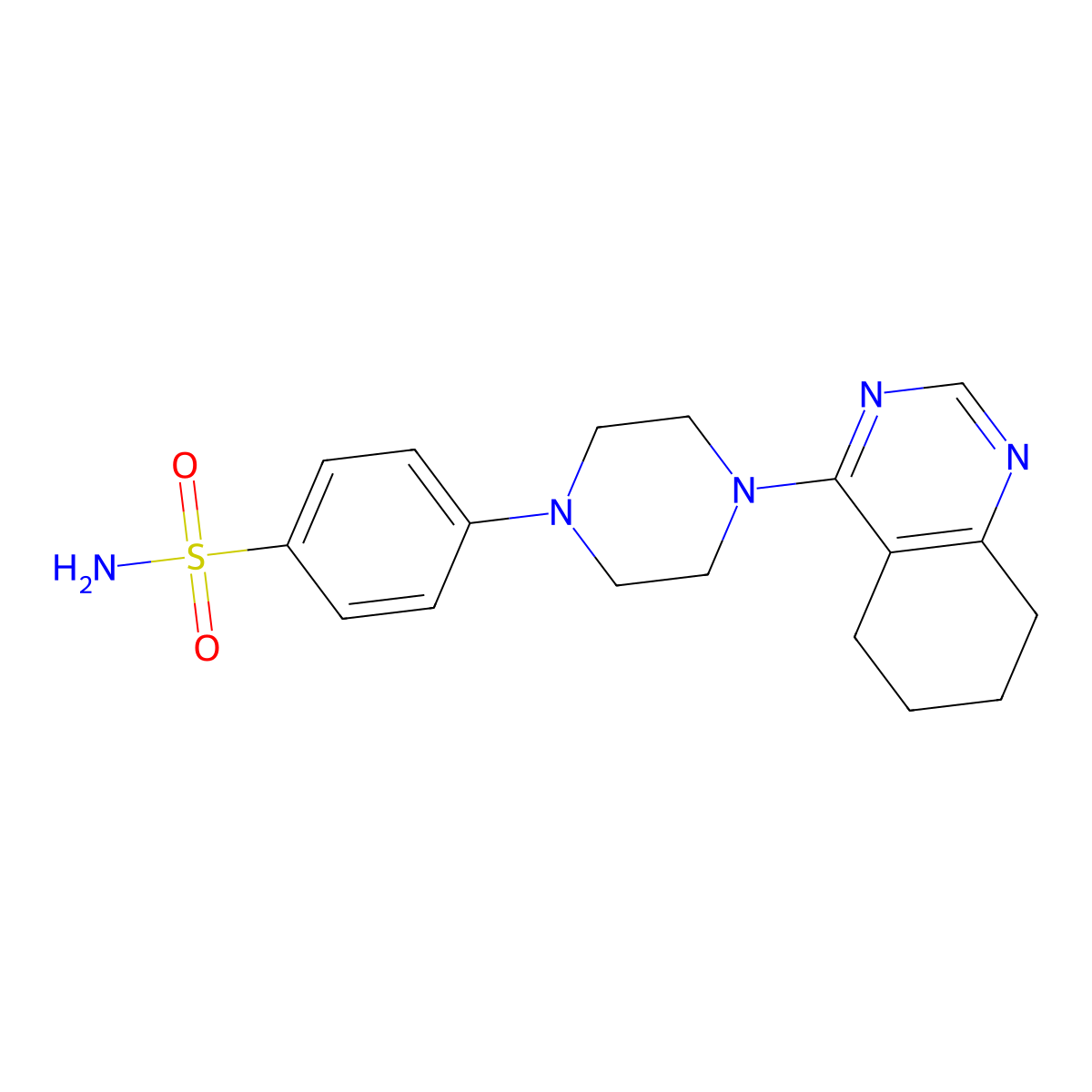 4-[4-(5,6,7,8-Tetrahydroquinazolin-4-yl)piperazin-1-yl]benzene-1-sulfonamide molecular structure, CAS 3054559-79-1