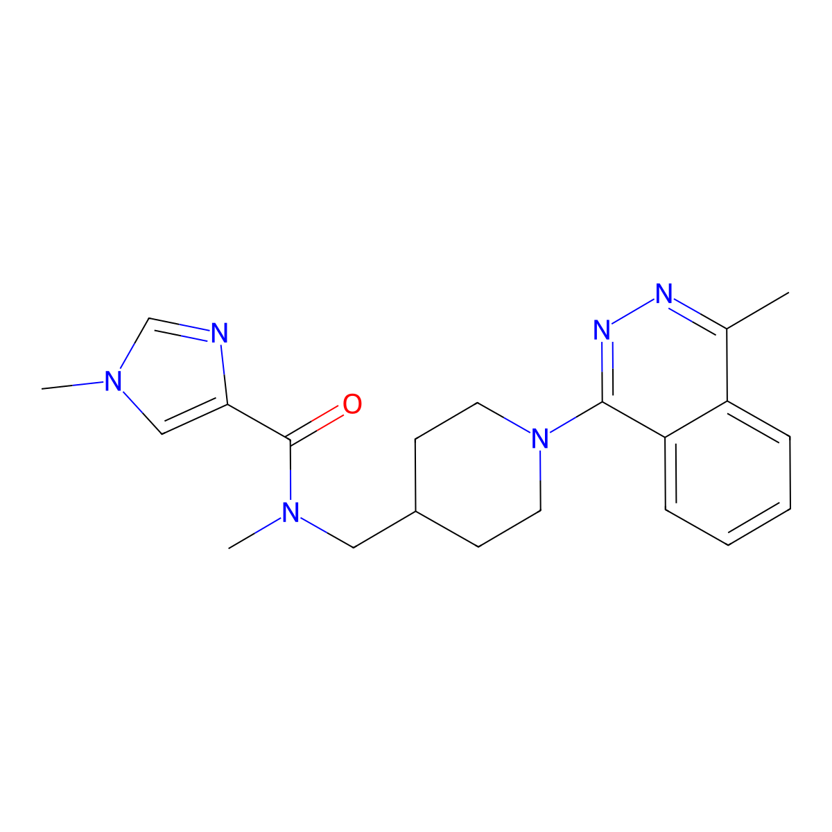 N,1-dimethyl-N-{[1-(4-methylphthalazin-1-yl)piperidin-4-yl]methyl}-1H-imidazole-4-carboxamide molecular structure, CAS 3054559-81-5