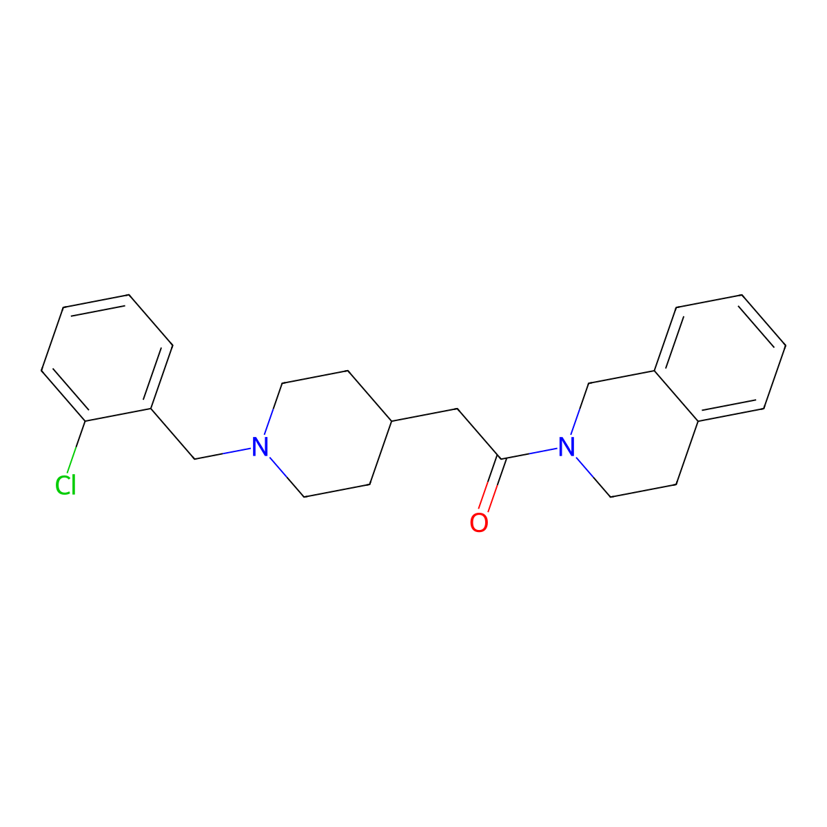 2-{1-[(2-Chlorophenyl)methyl]piperidin-4-yl}-1-(1,2,3,4-tetrahydroisoquinolin-2-yl)ethan-1-one molecular structure, CAS 3054559-90-6